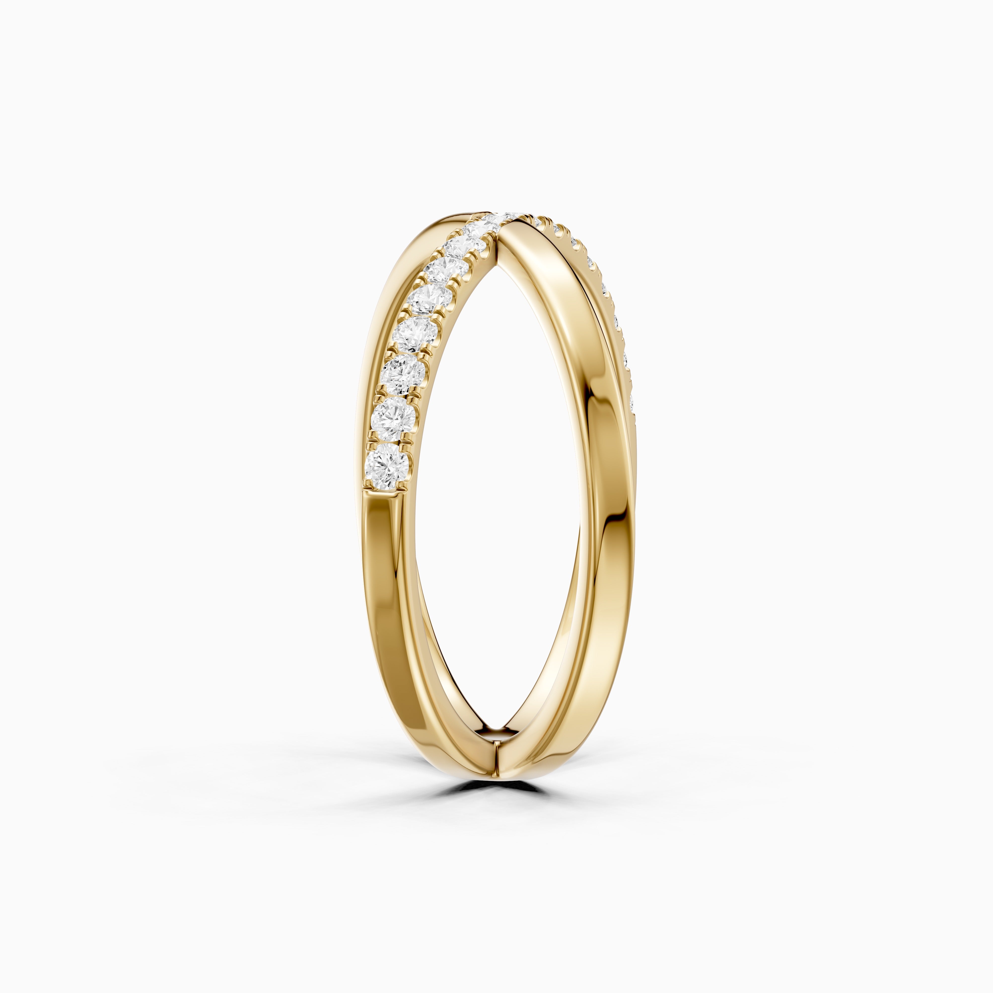 Everly Criss Cross Lab Grown Diamond Wedding Band