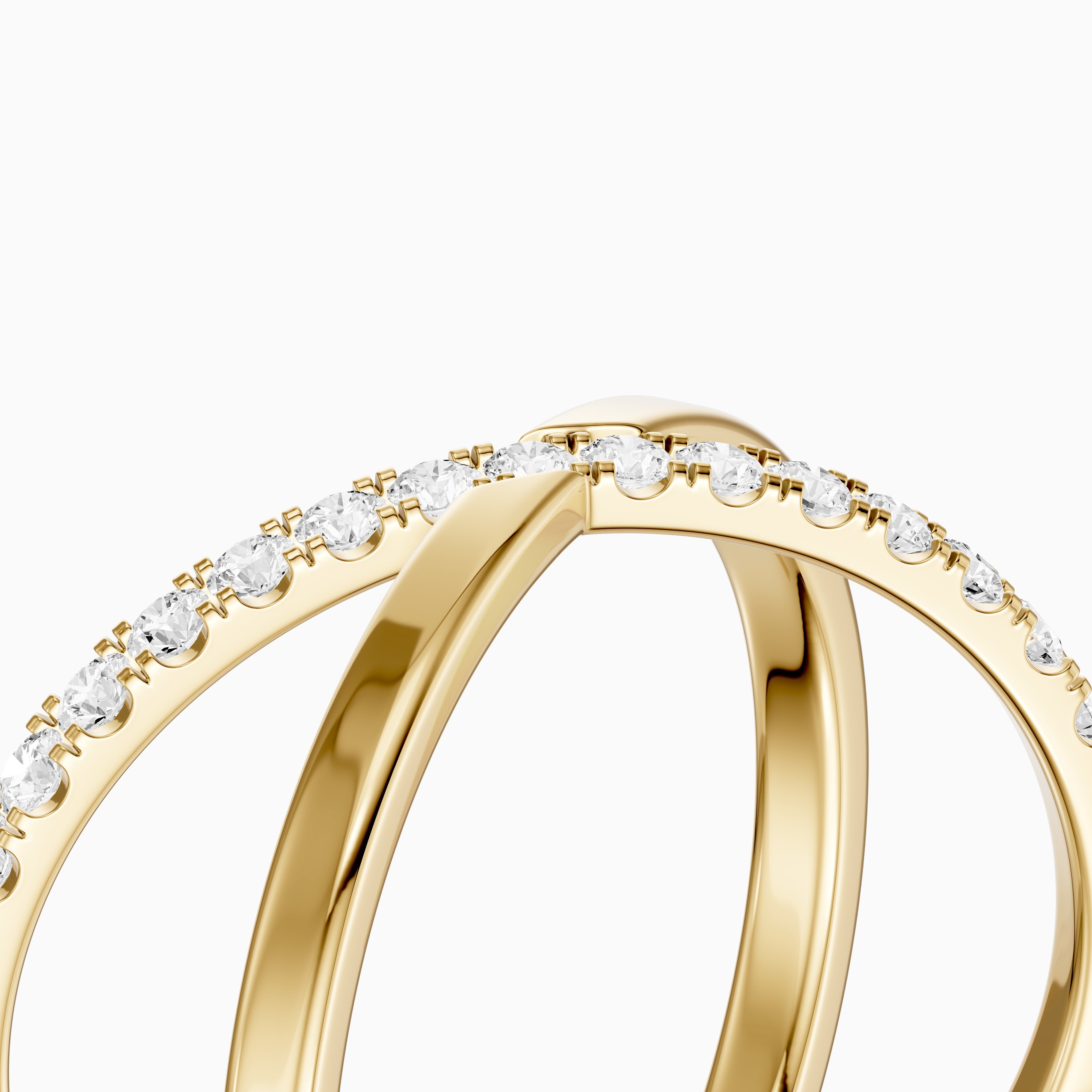 Everly Criss Cross Lab Grown Diamond Wedding Band