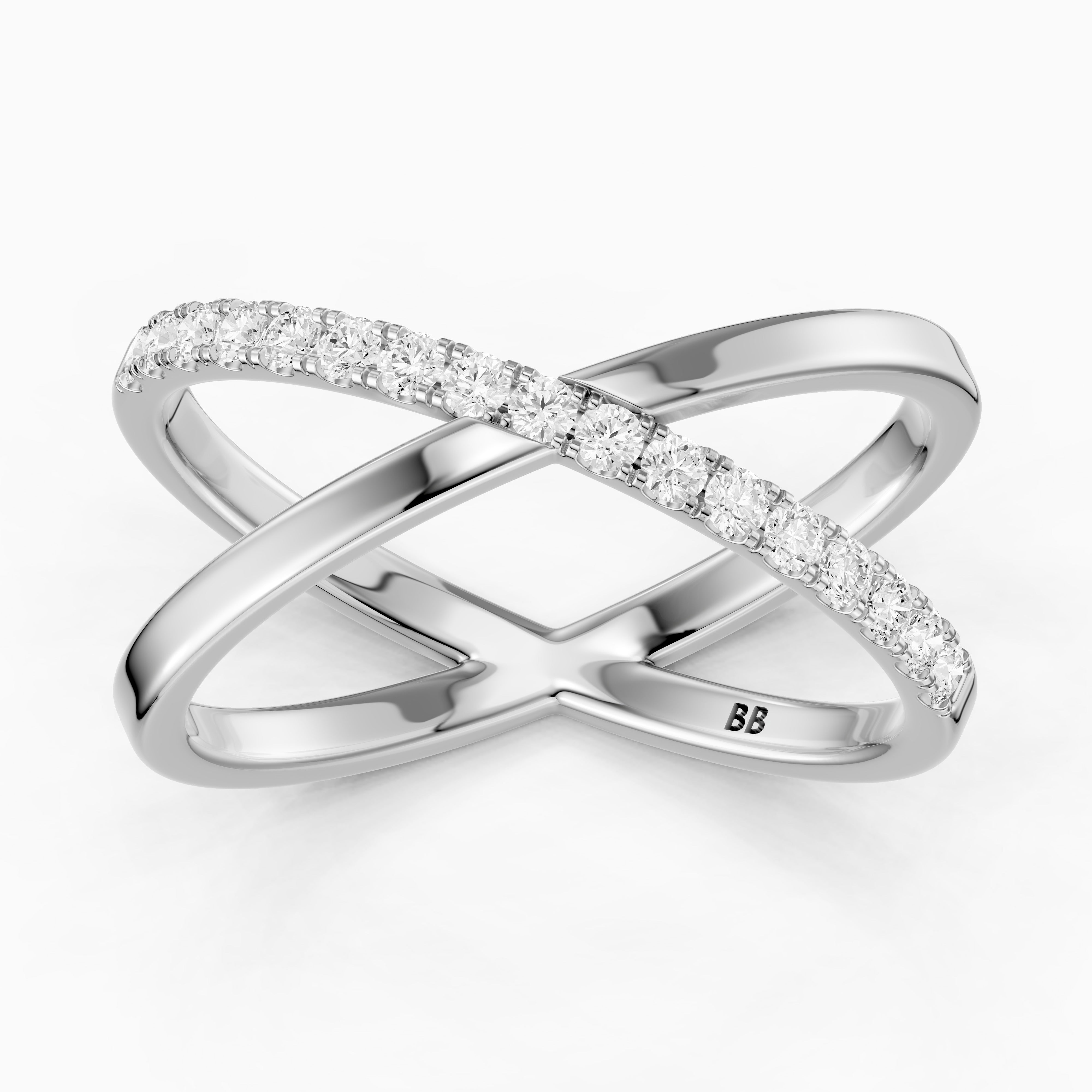 Everly Criss Cross Lab Grown Diamond Wedding Band