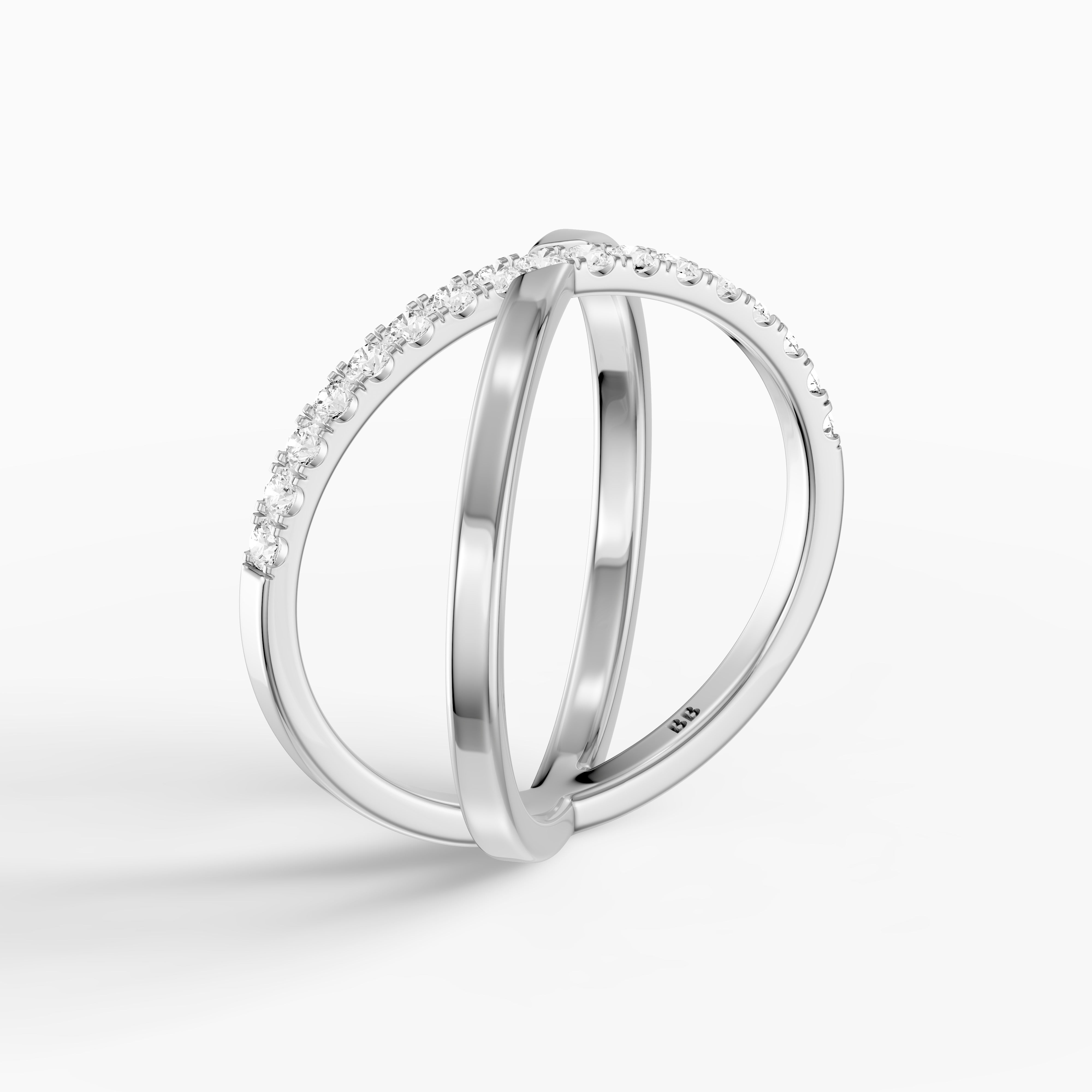 Everly Criss Cross Lab Grown Diamond Wedding Band
