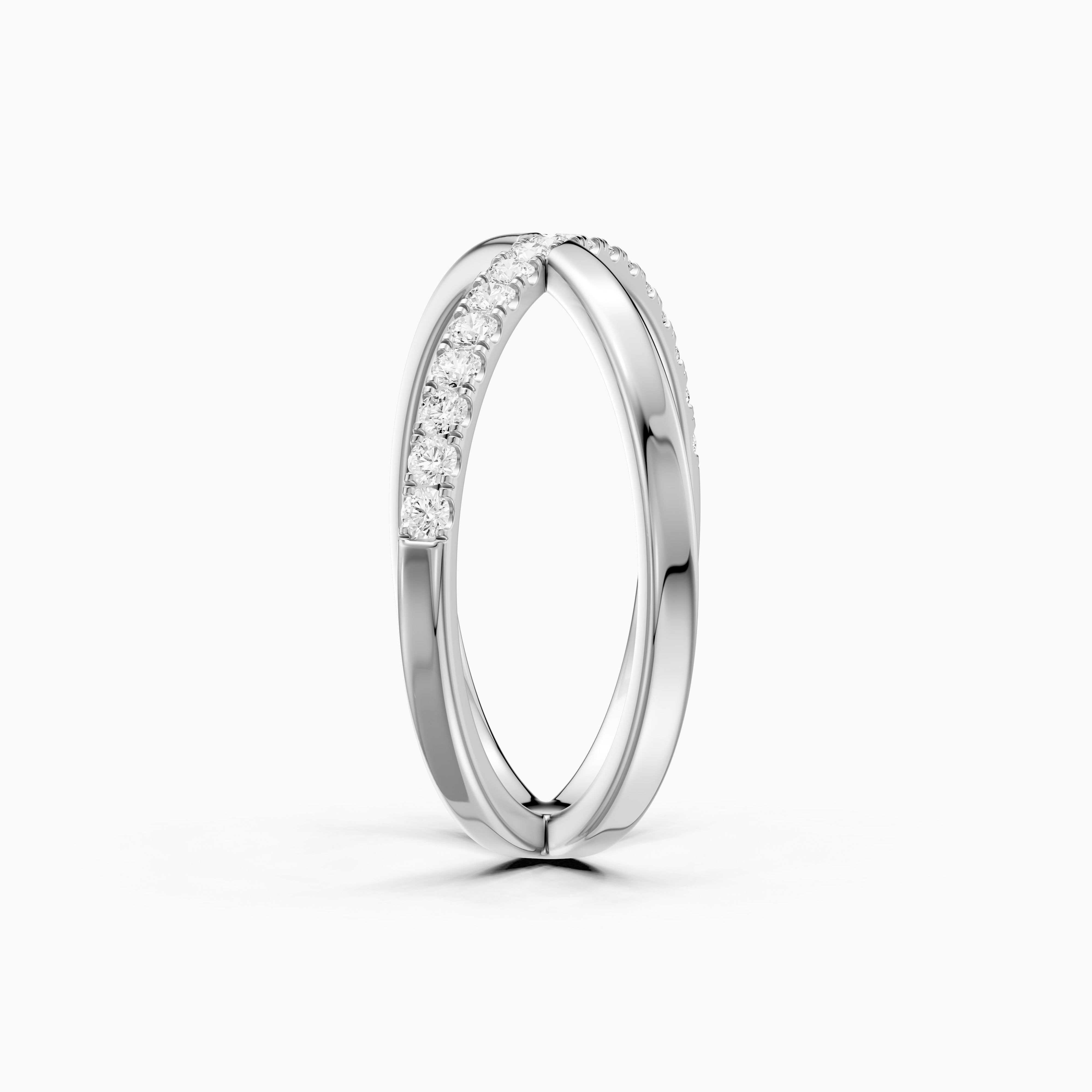 Everly Criss Cross Lab Grown Diamond Wedding Band