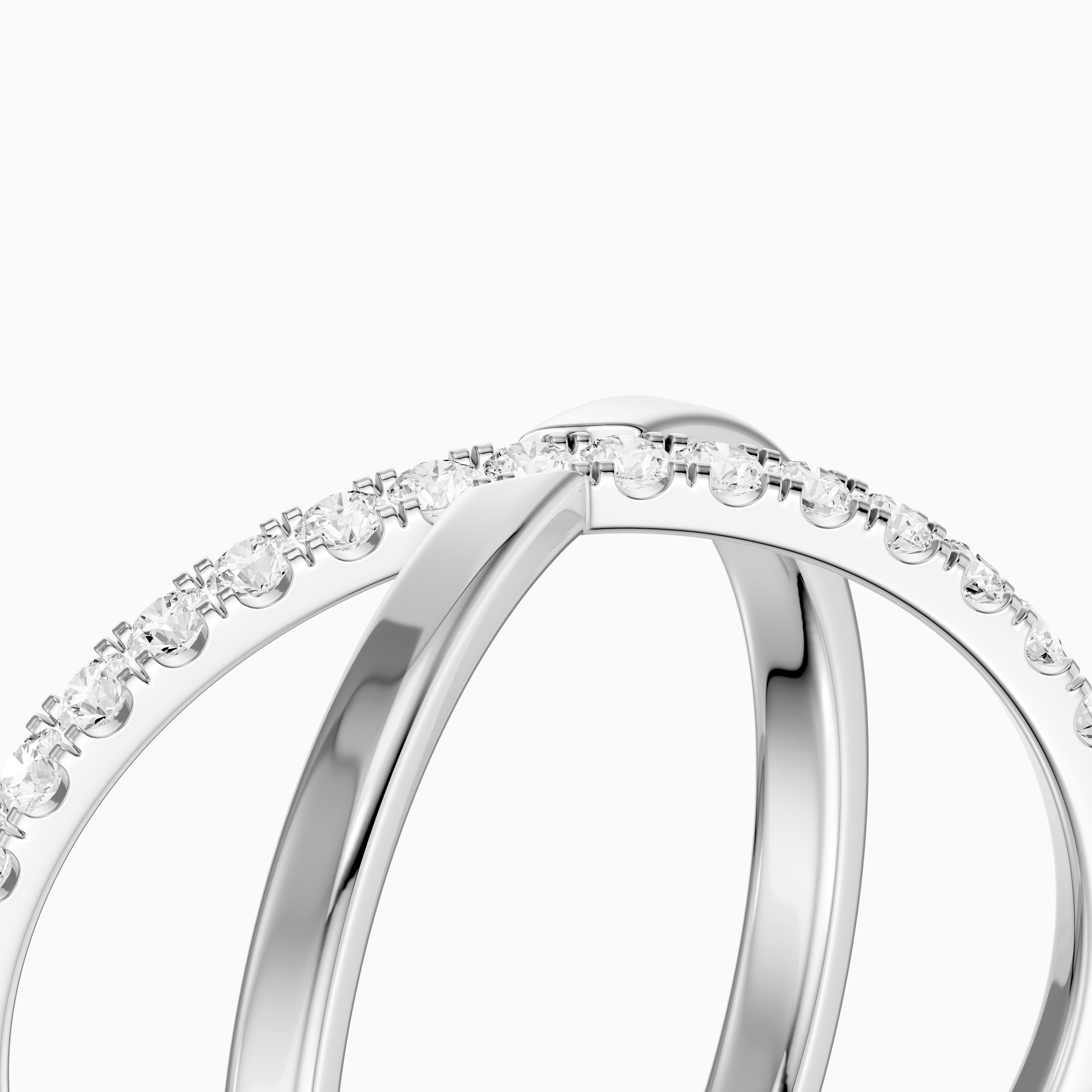 Everly Criss Cross Lab Grown Diamond Wedding Band