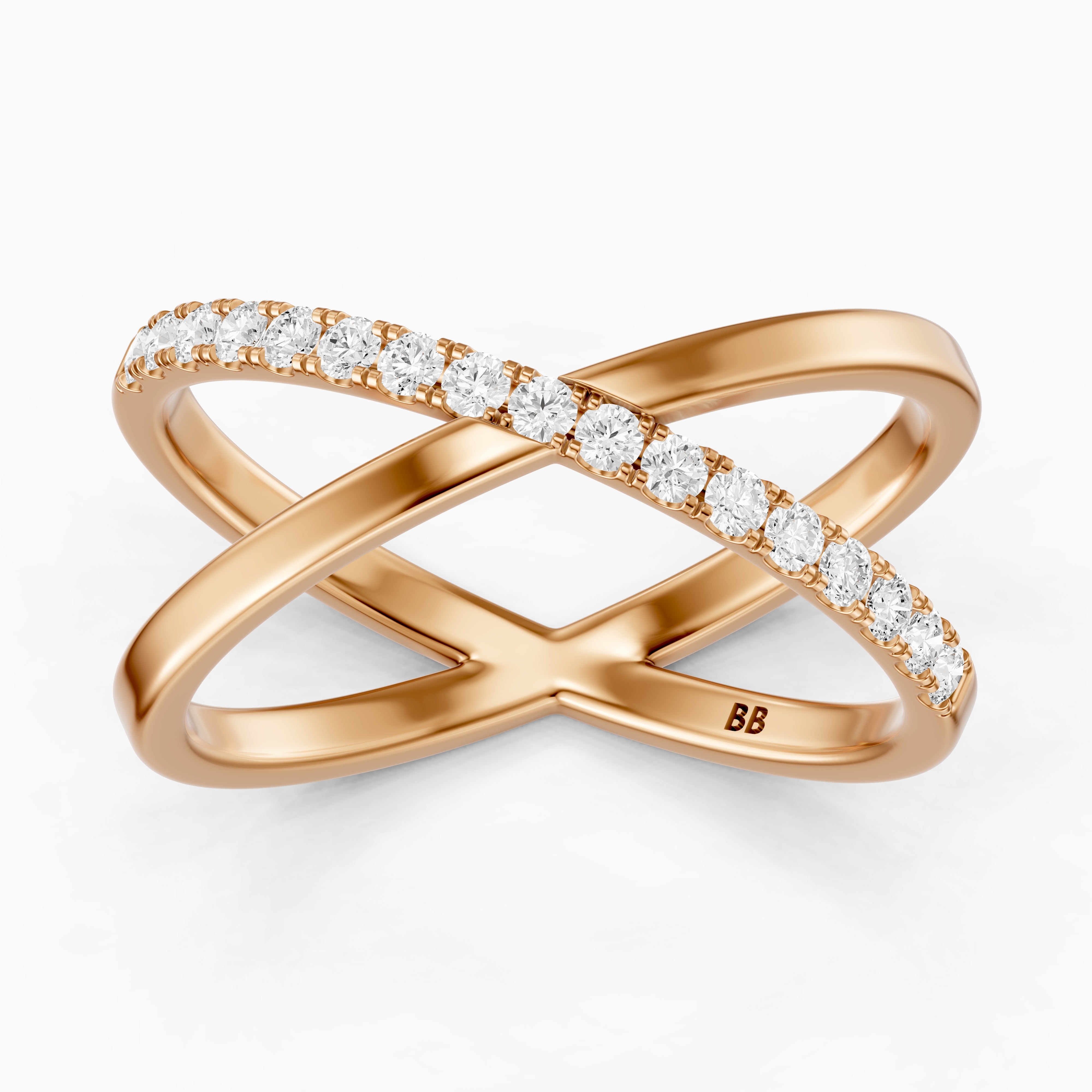 Everly Criss Cross Lab Grown Diamond Wedding Band