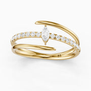 Quinn Marquise Center Wrap Pave Lab Grown Diamond Wedding Band