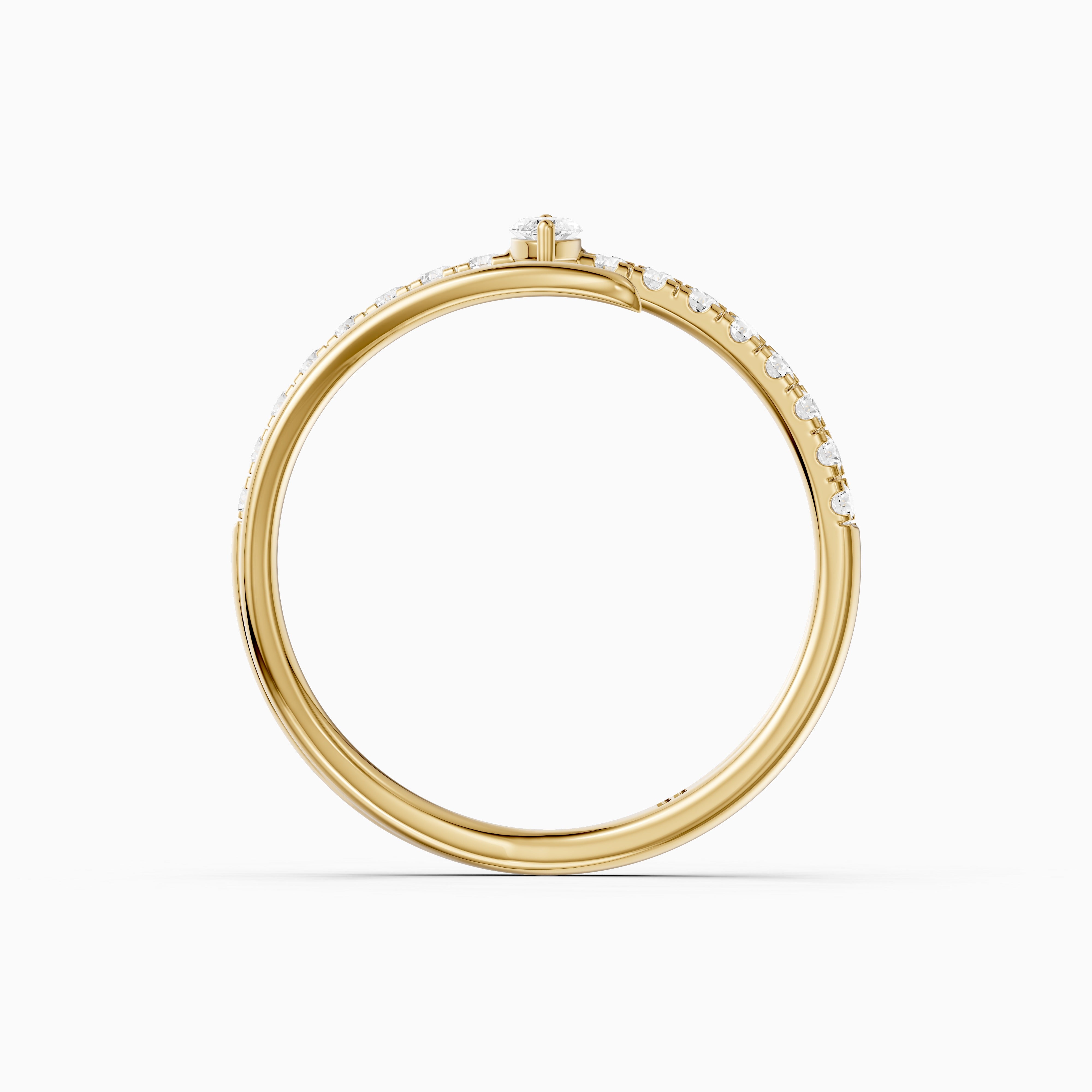 Quinn Marquise Center Wrap Pave Lab Grown Diamond Wedding Band