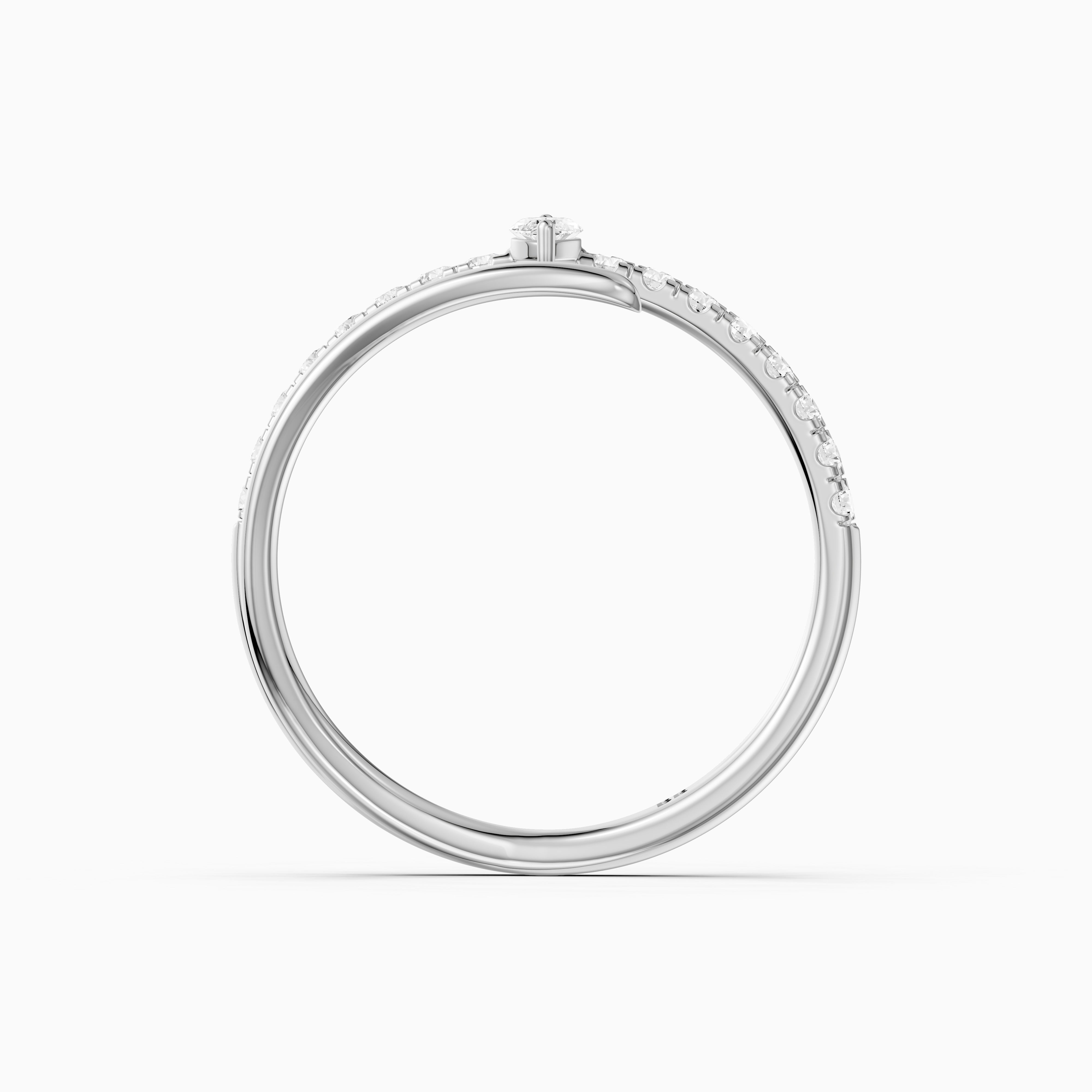 Quinn Marquise Center Wrap Pave Lab Grown Diamond Wedding Band