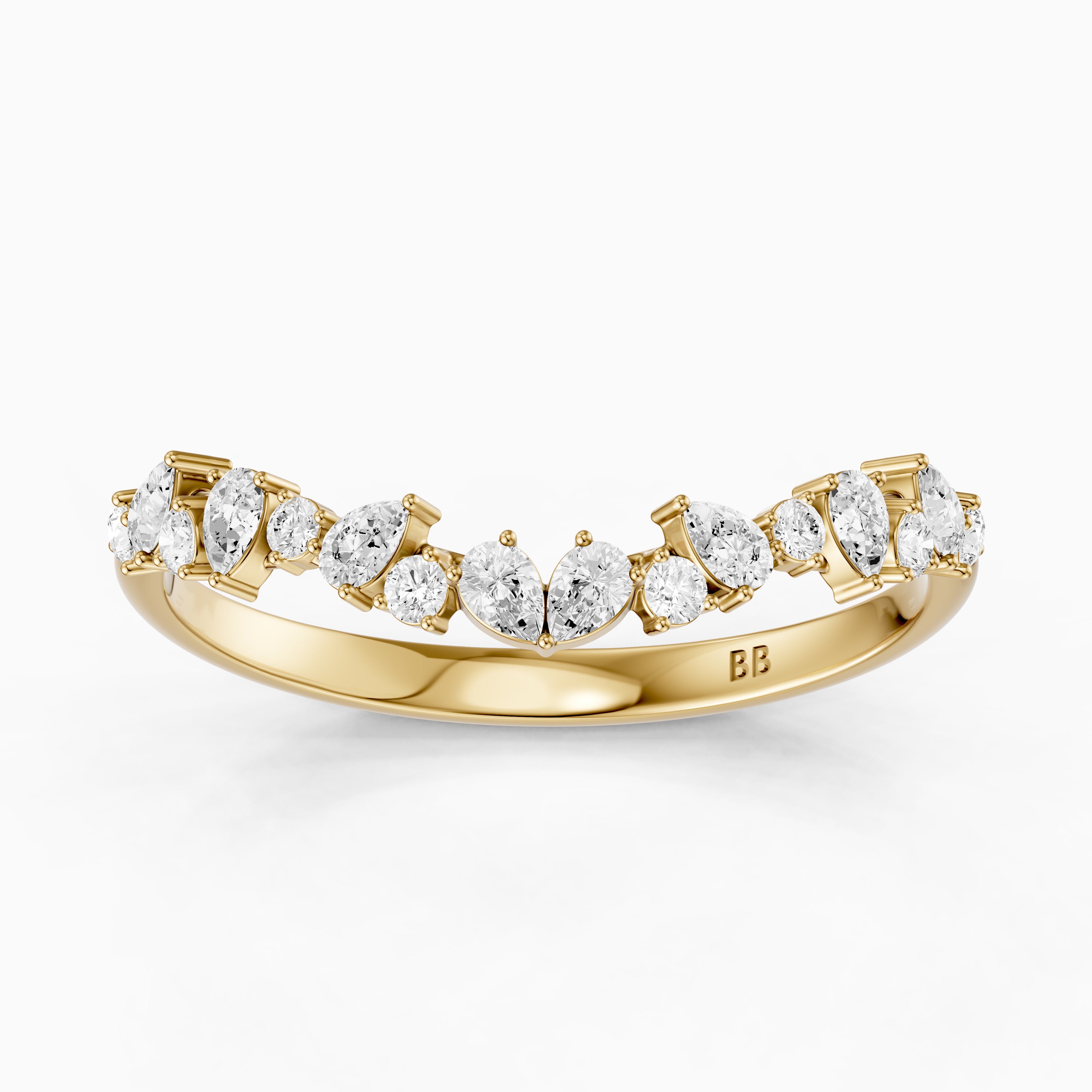 Zoey Mixed Shape Lab Grown Diamond Curved Band
