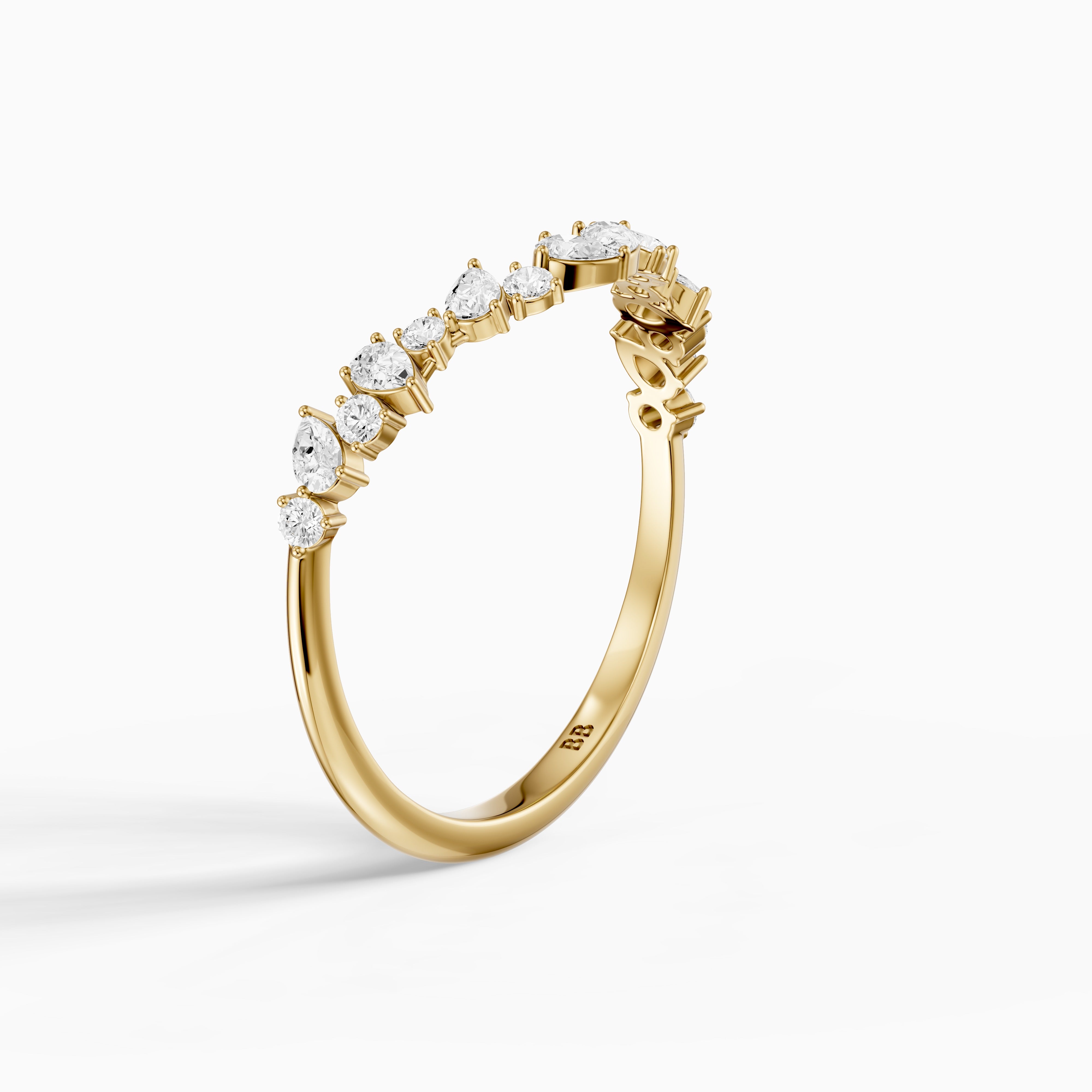 Zoey Mixed Shape Lab Grown Diamond Curved Band
