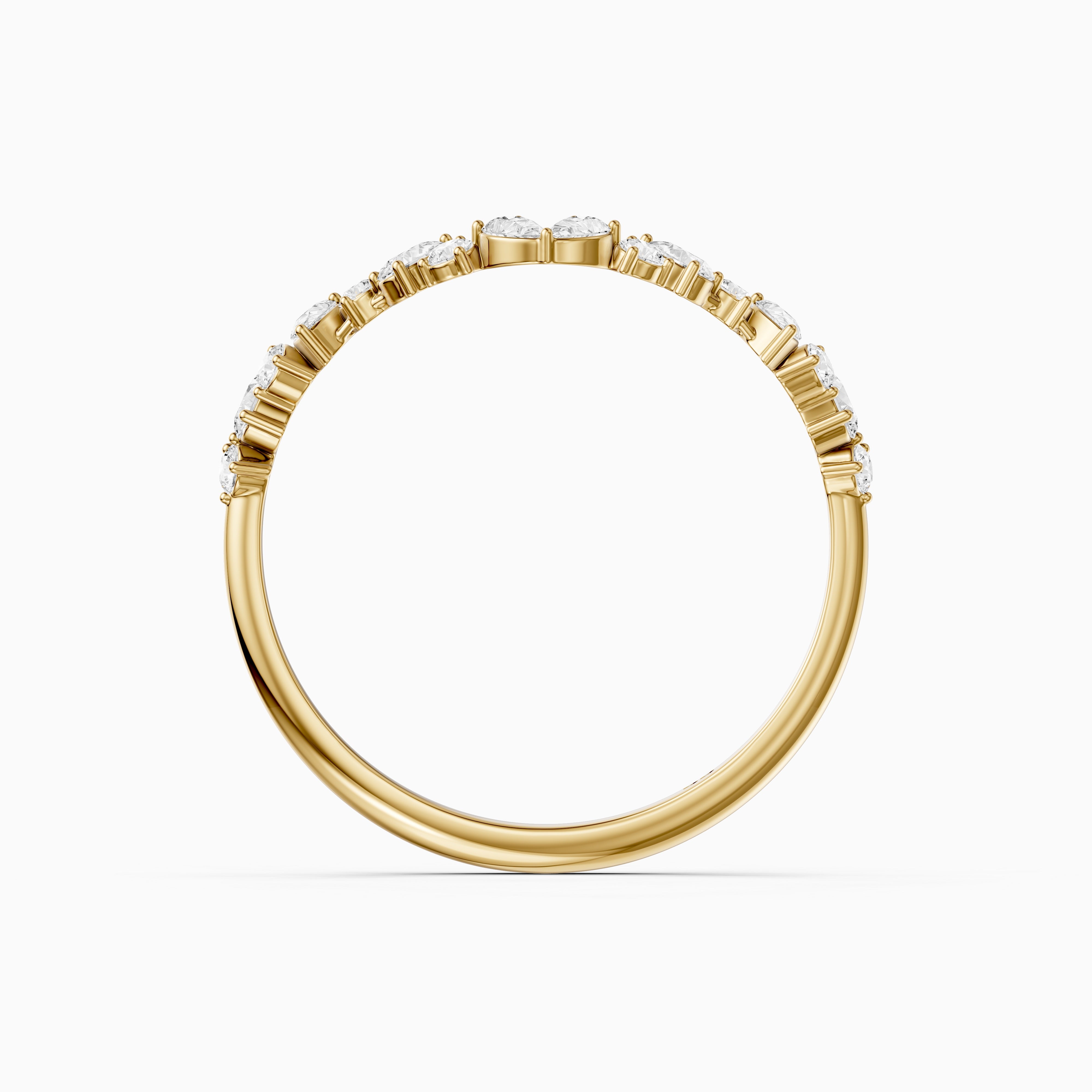 Zoey Mixed Shape Lab Grown Diamond Curved Band