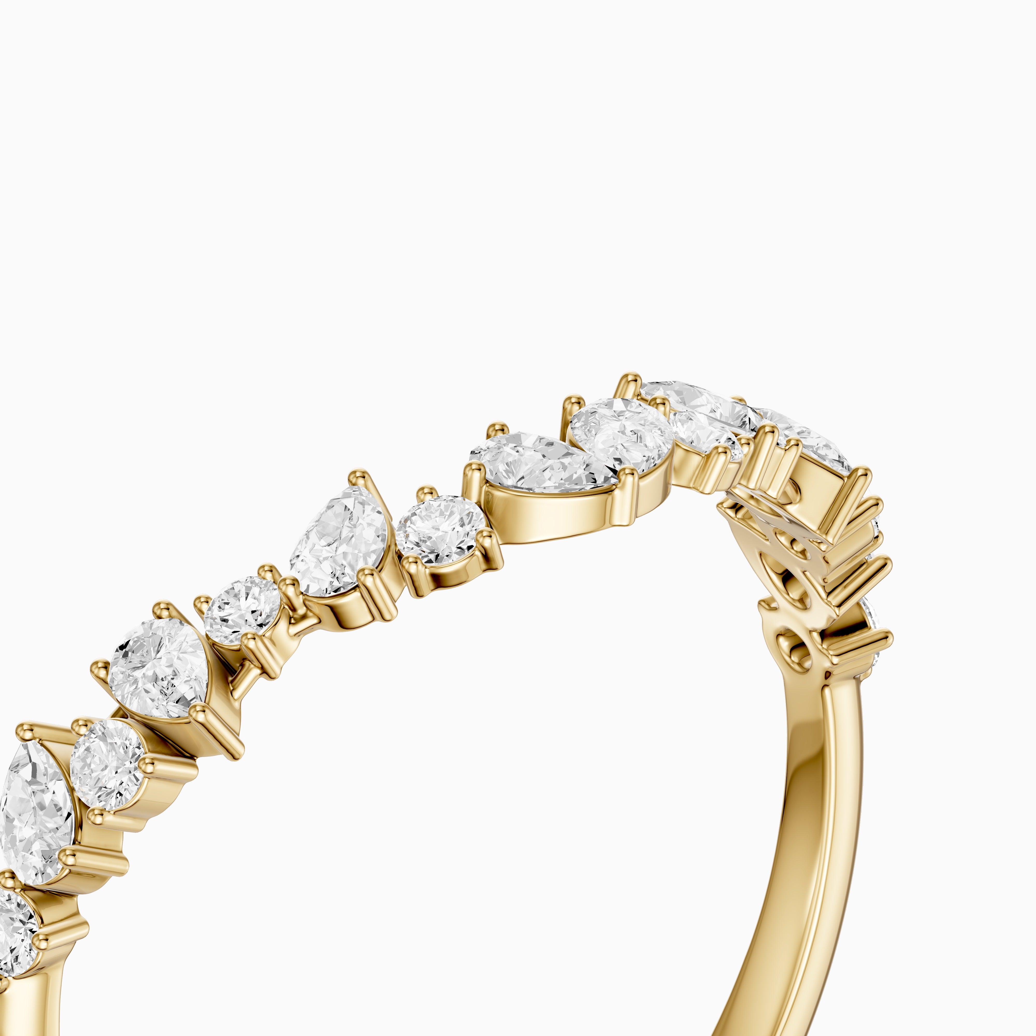Zoey Mixed Shape Lab Grown Diamond Curved Band
