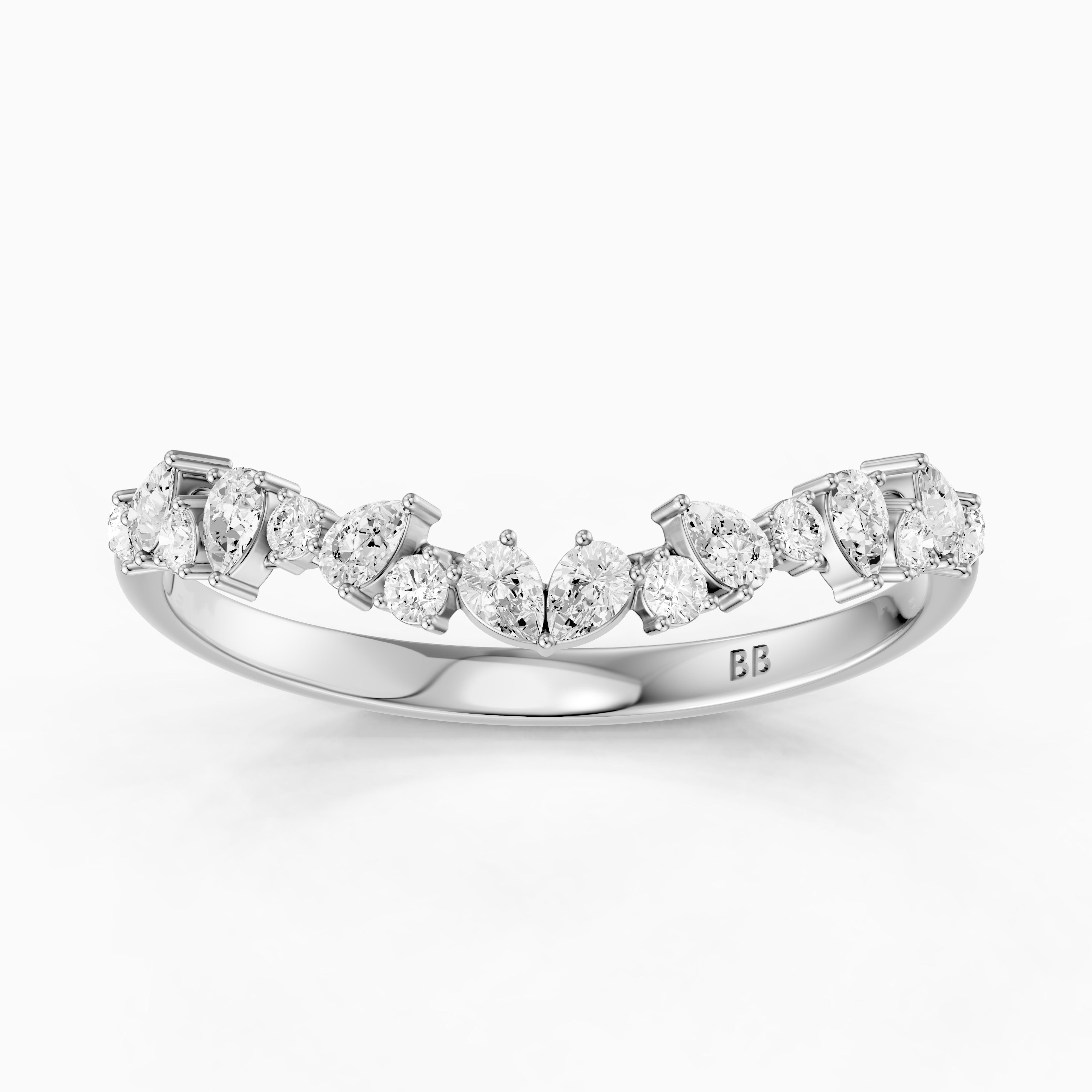 Zoey Mixed Shape Lab Grown Diamond Curved Band