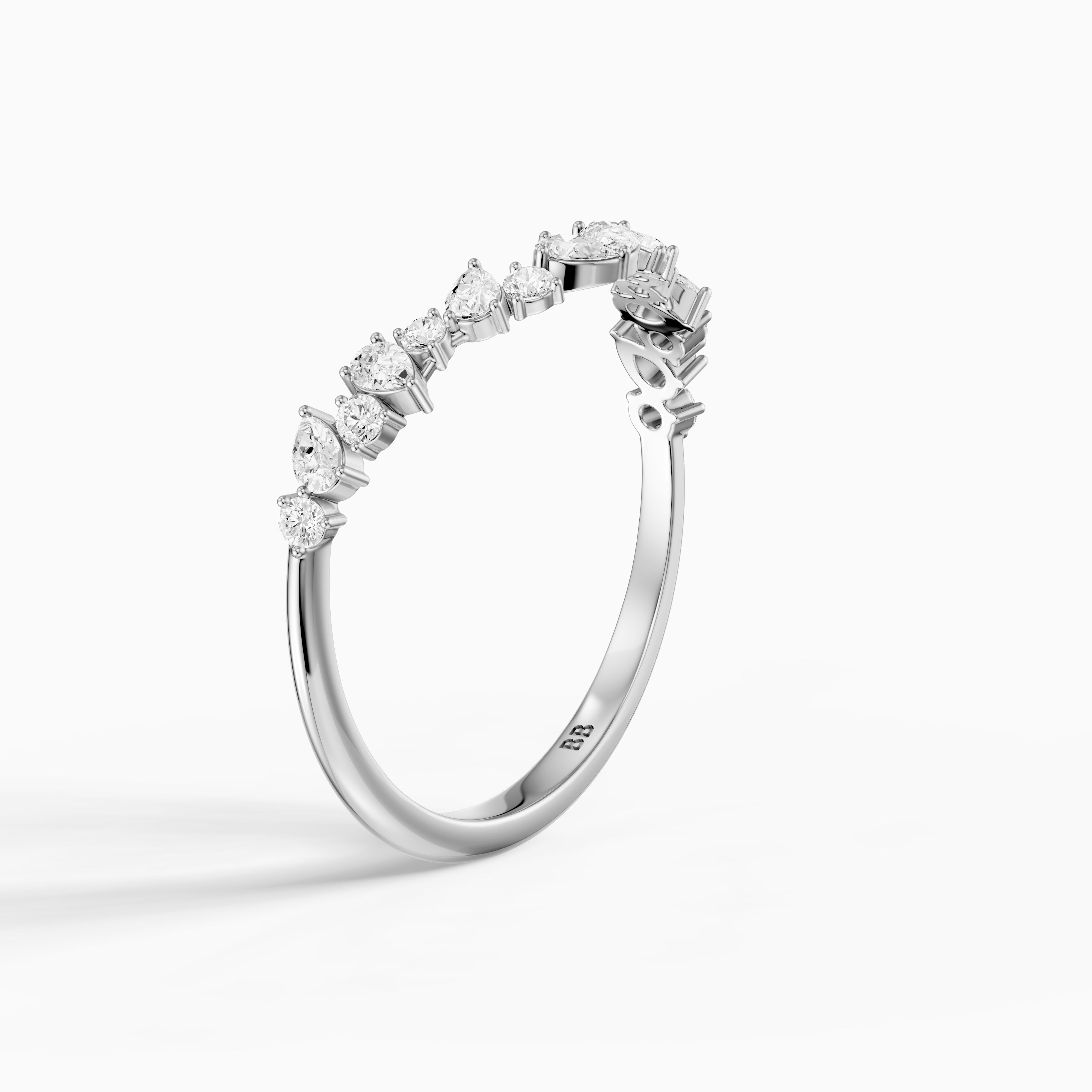 Zoey Mixed Shape Lab Grown Diamond Curved Band