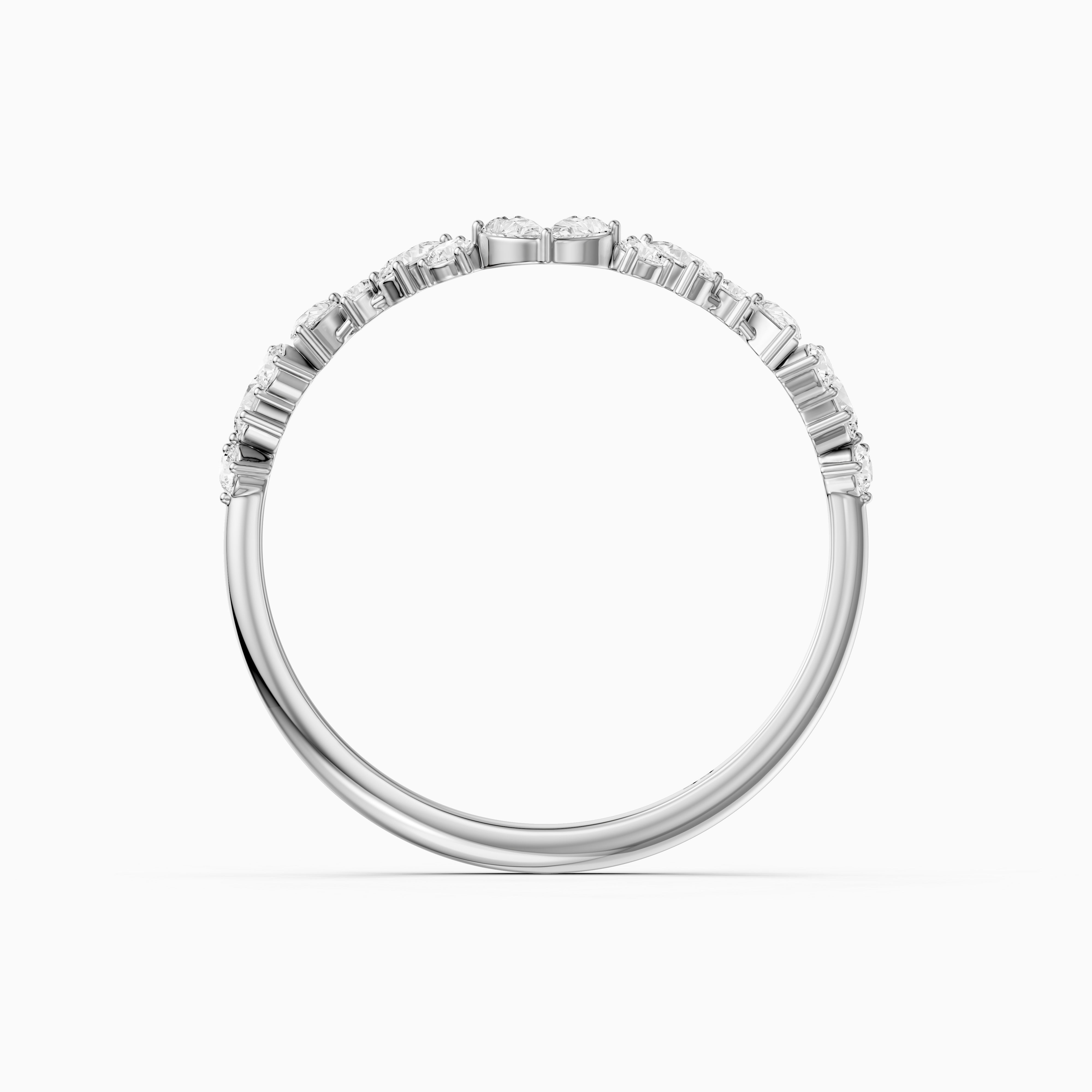 Zoey Mixed Shape Lab Grown Diamond Curved Band