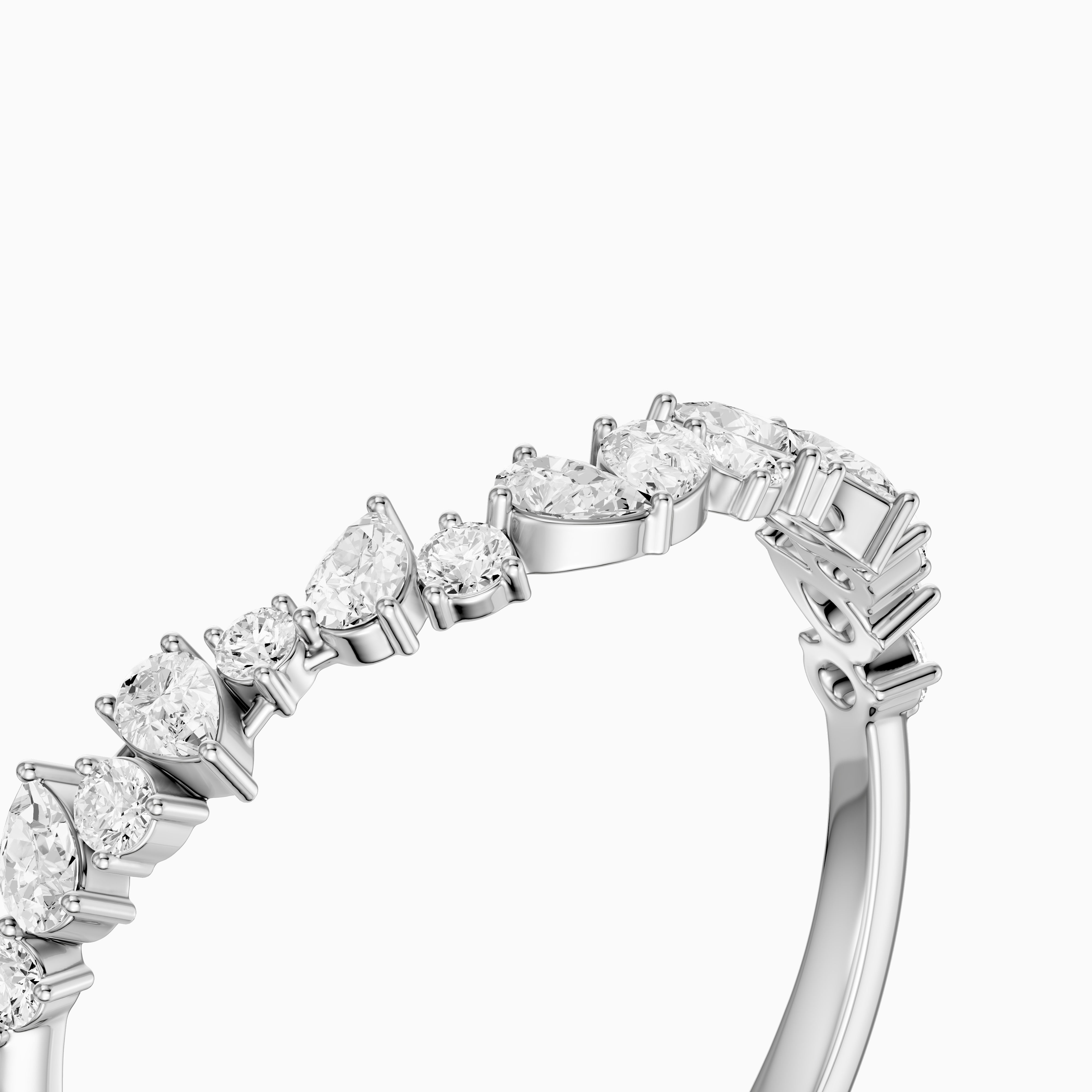 Zoey Mixed Shape Lab Grown Diamond Curved Band