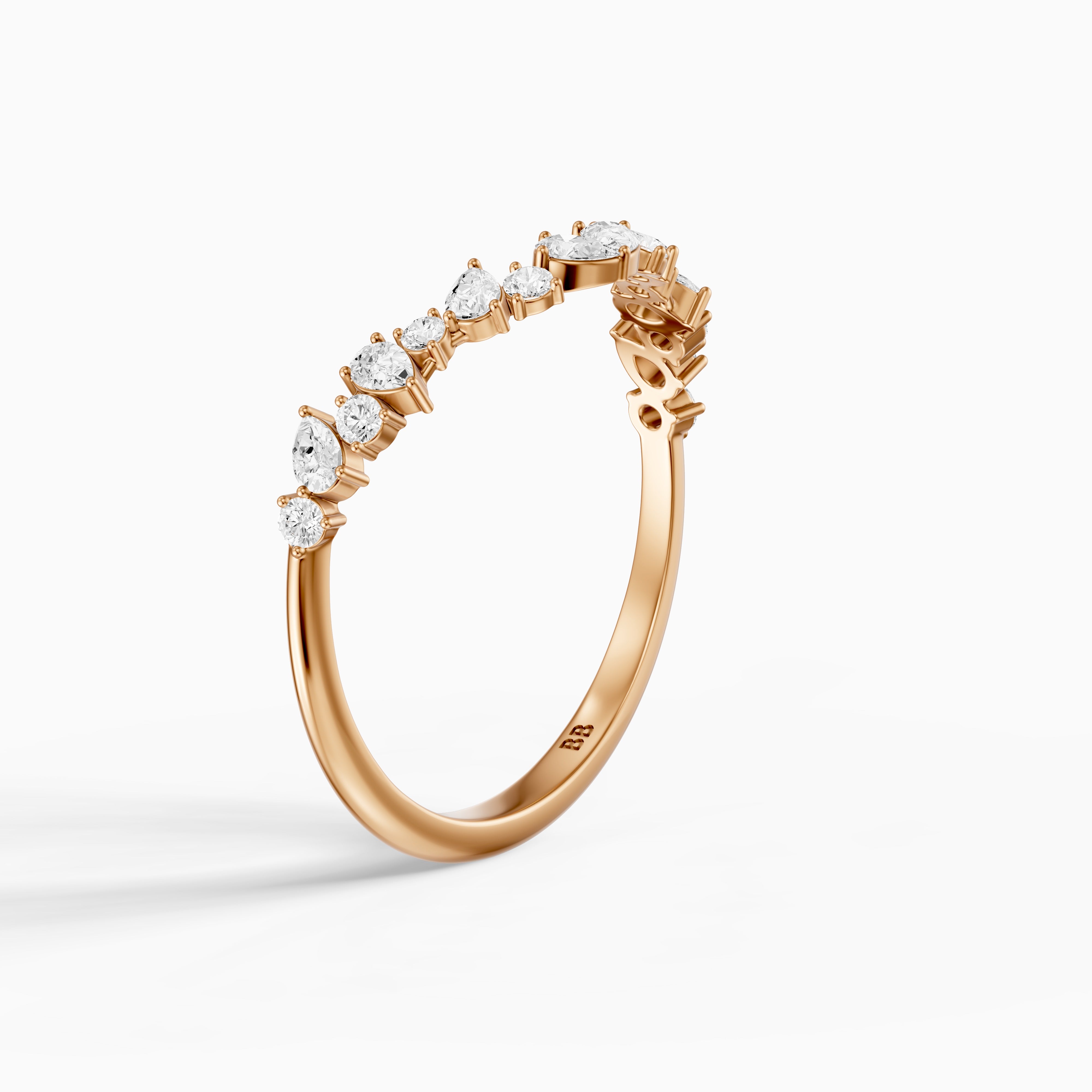 Zoey Mixed Shape Lab Grown Diamond Curved Band