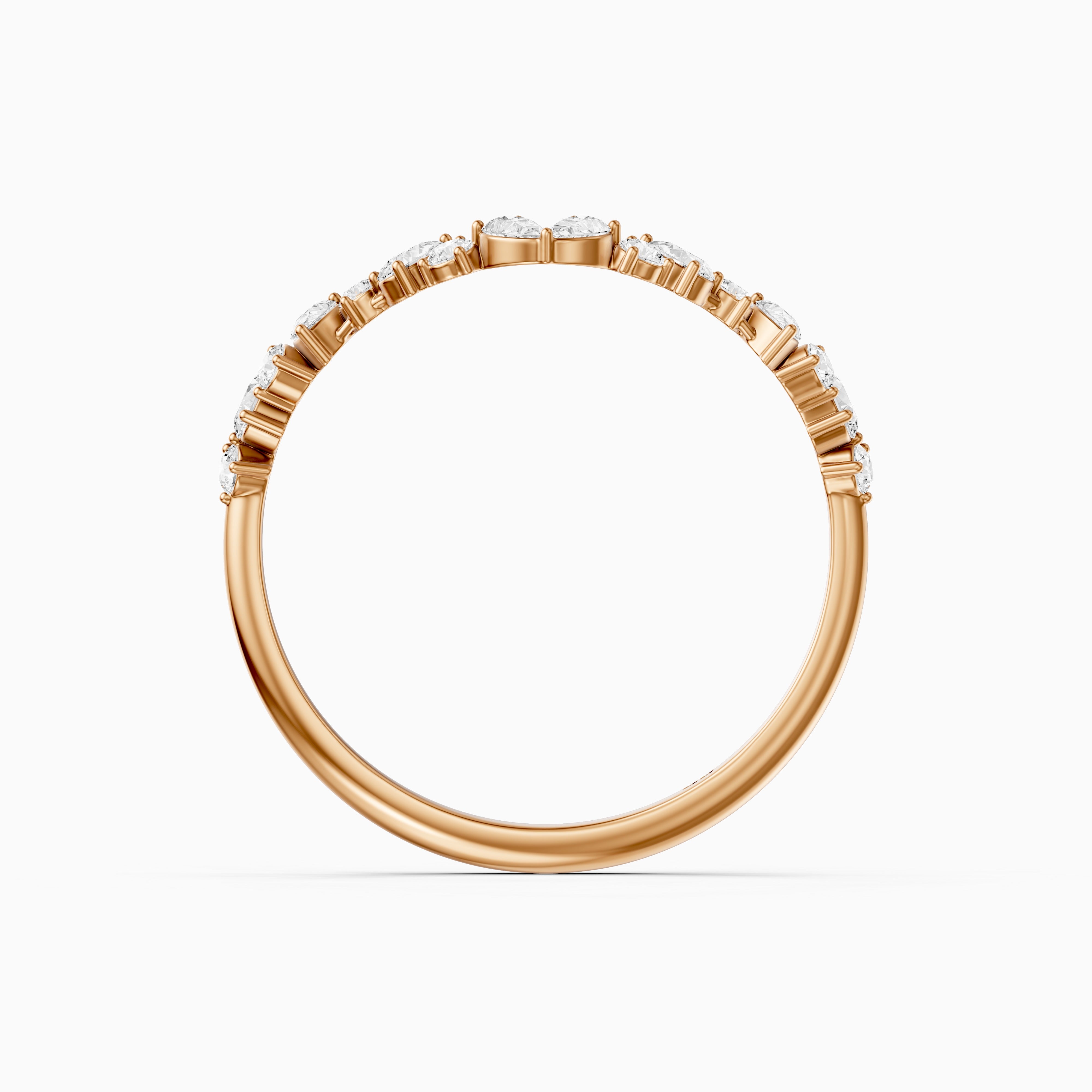 Zoey Mixed Shape Lab Grown Diamond Curved Band