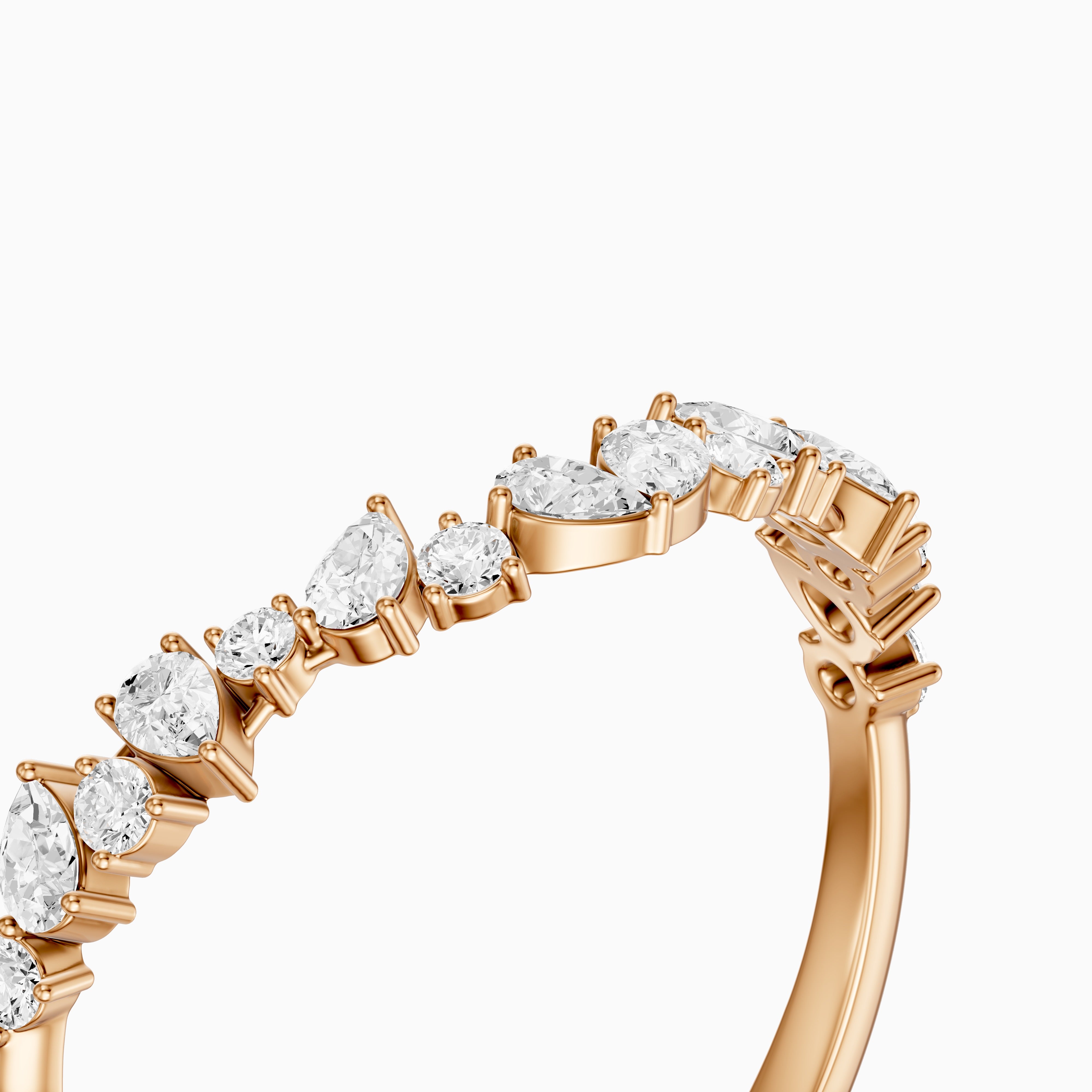 Zoey Mixed Shape Lab Grown Diamond Curved Band