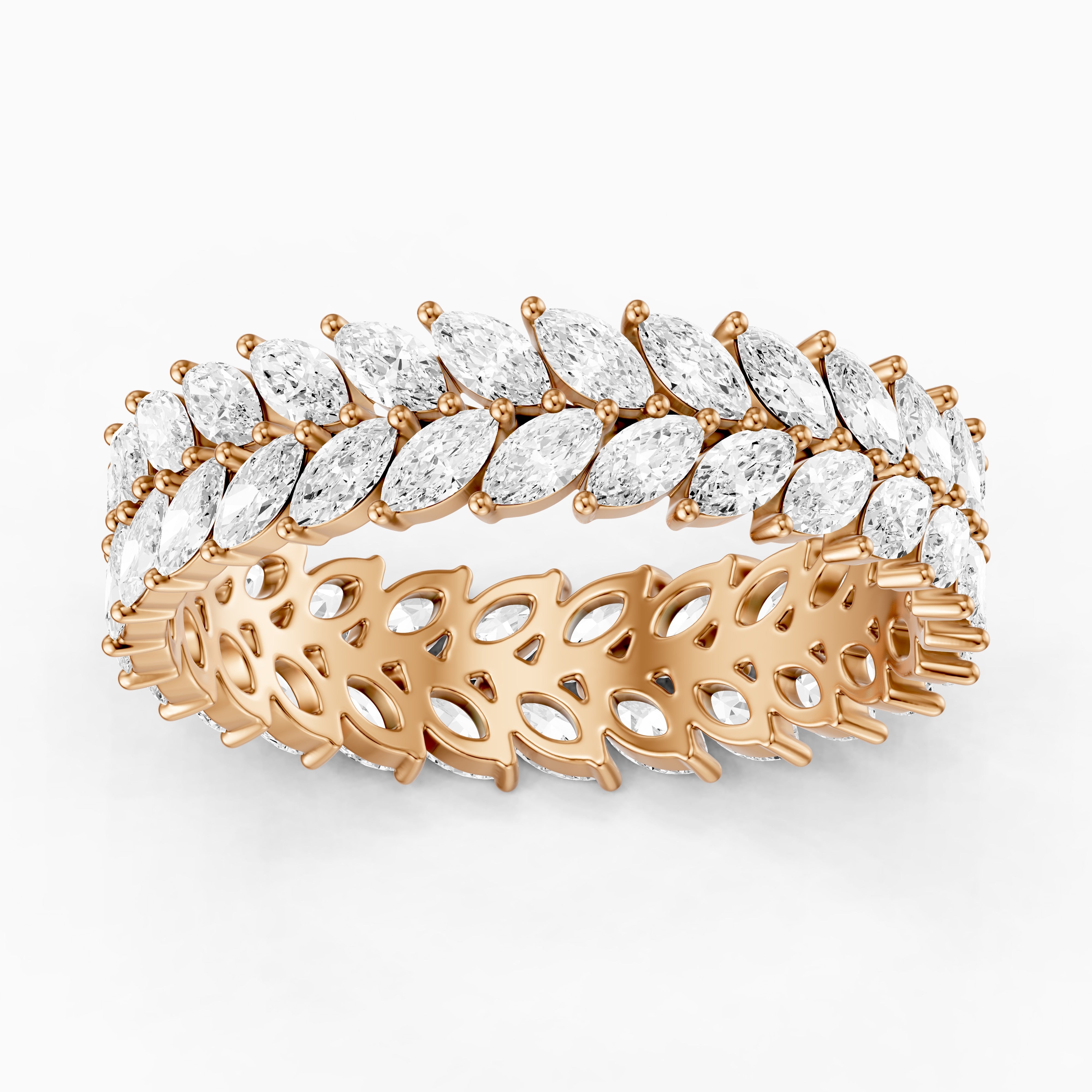Elle Double Row Marquise Lab Grown Diamond Eternity Band