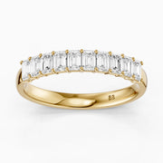 Ruby Emerald Shape Lab Grown Diamond Anniversary Band