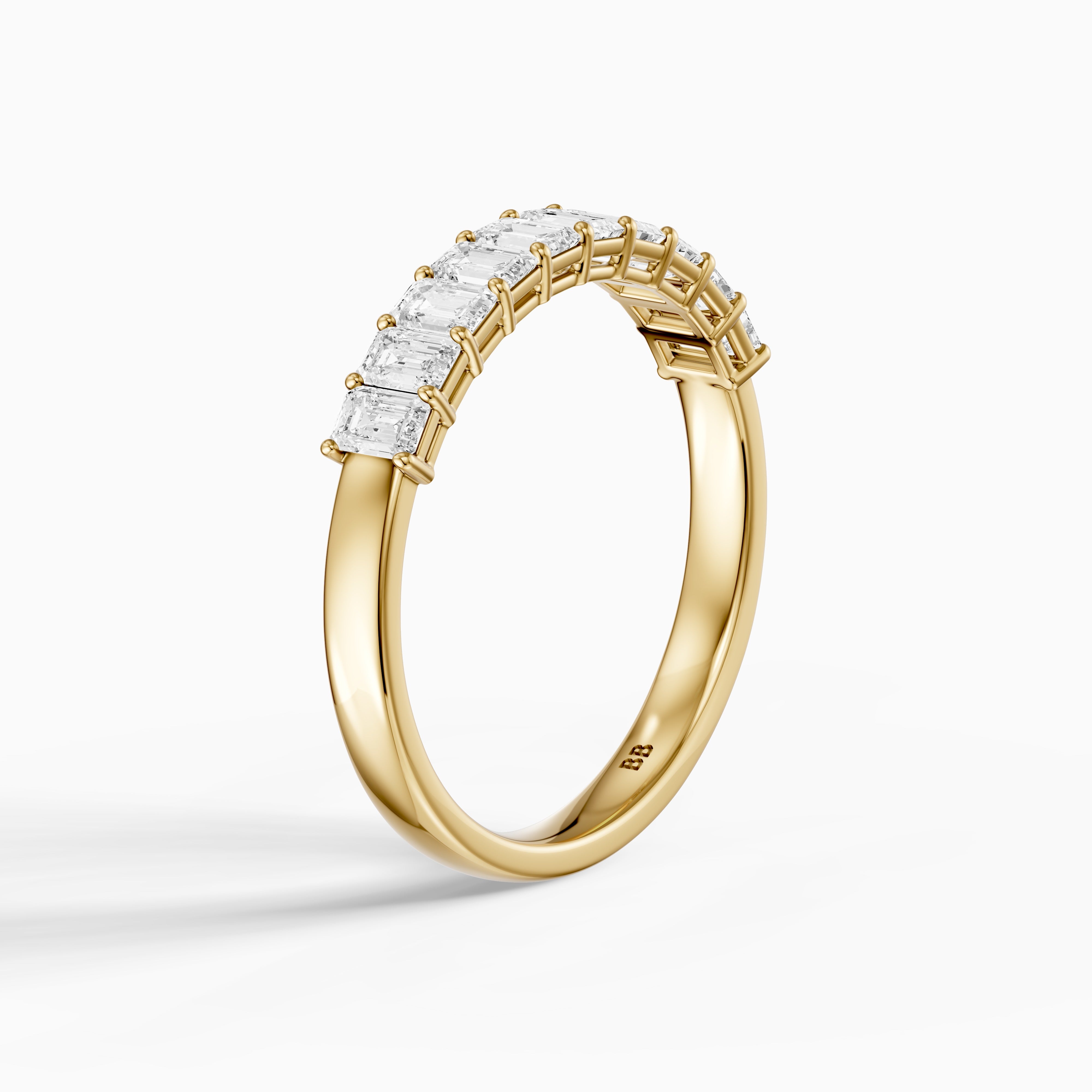Ruby Emerald Shape Lab Grown Diamond Anniversary Band