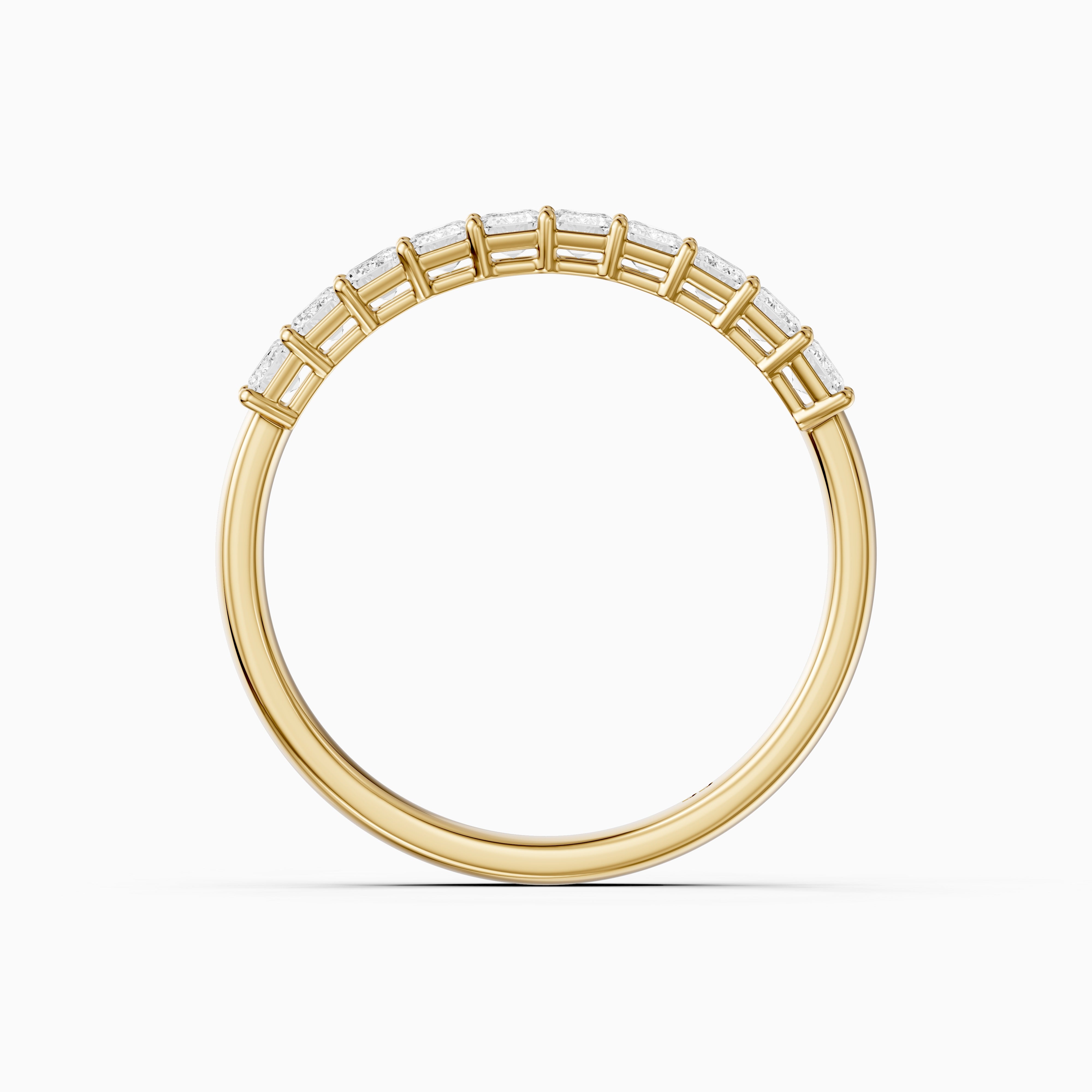 Ruby Emerald Shape Lab Grown Diamond Anniversary Band