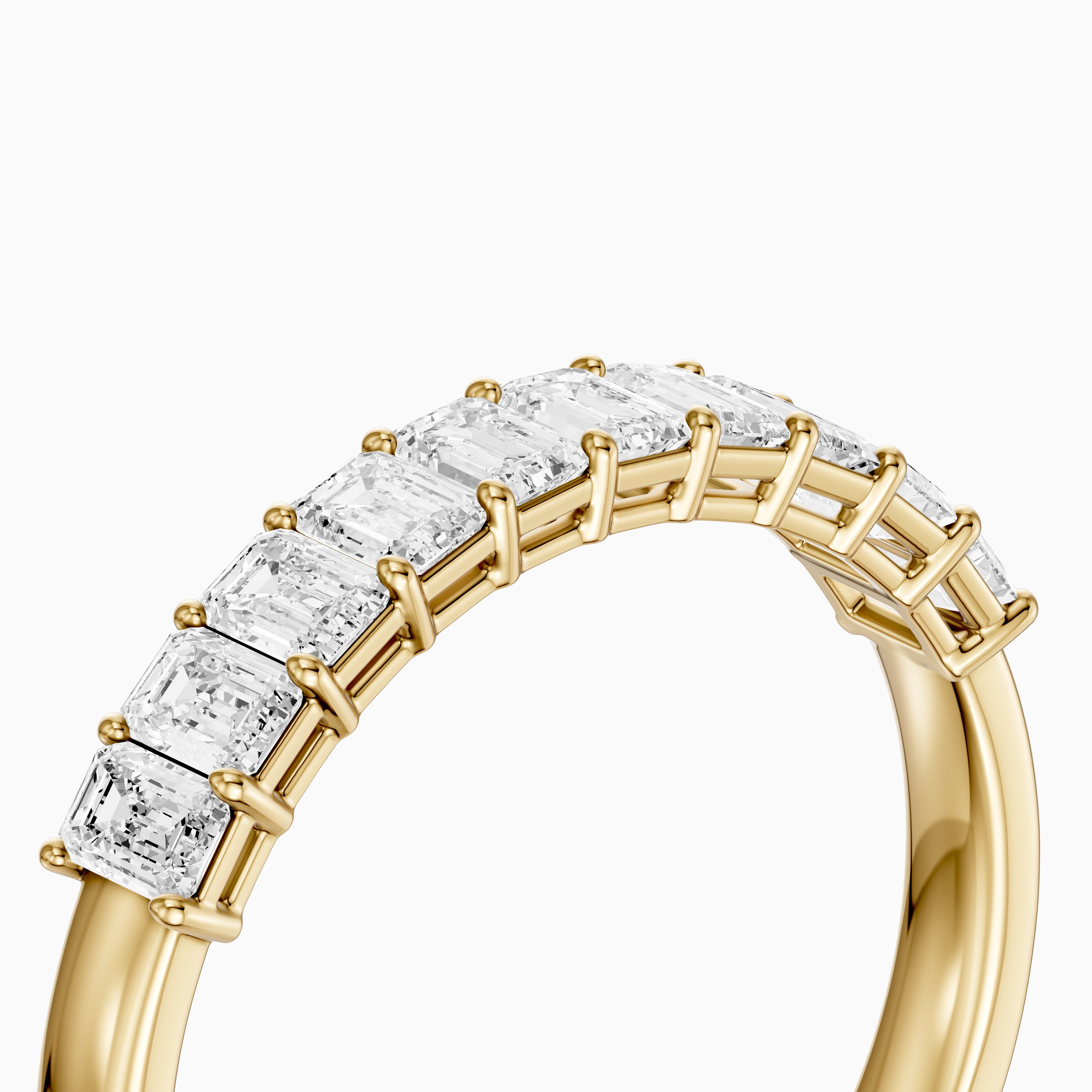 Ruby Emerald Shape Lab Grown Diamond Anniversary Band