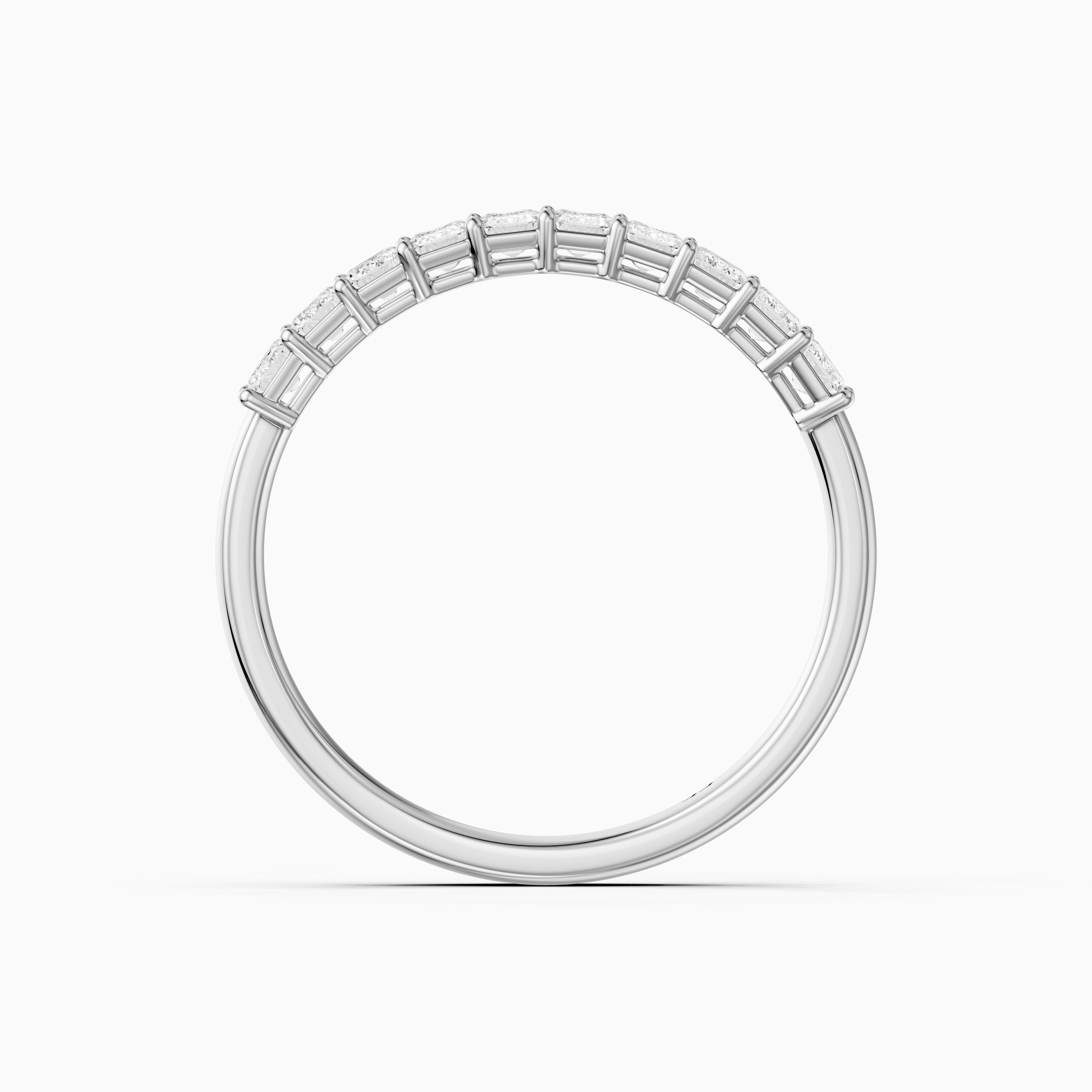 Ruby Emerald Shape Lab Grown Diamond Anniversary Band