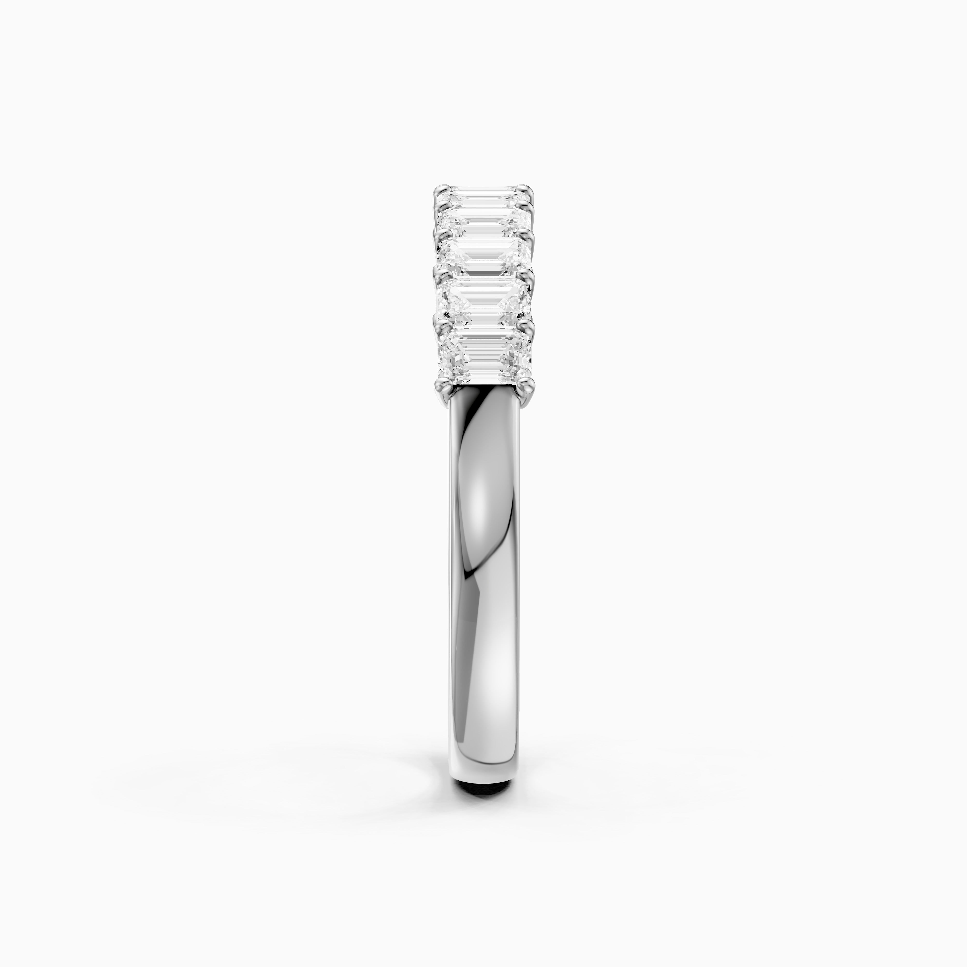 Ruby Emerald Shape Lab Grown Diamond Anniversary Band