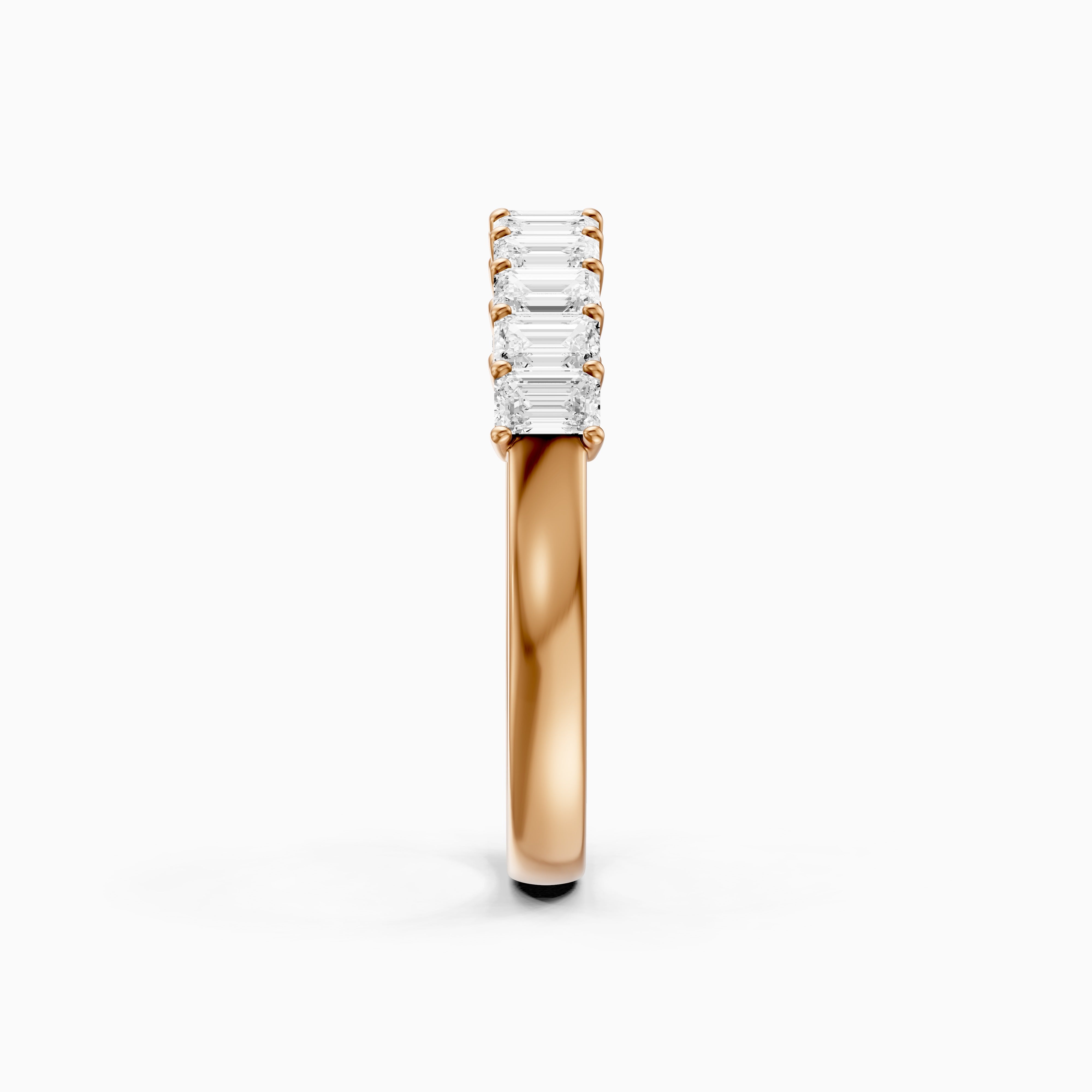 Ruby Emerald Shape Lab Grown Diamond Anniversary Band