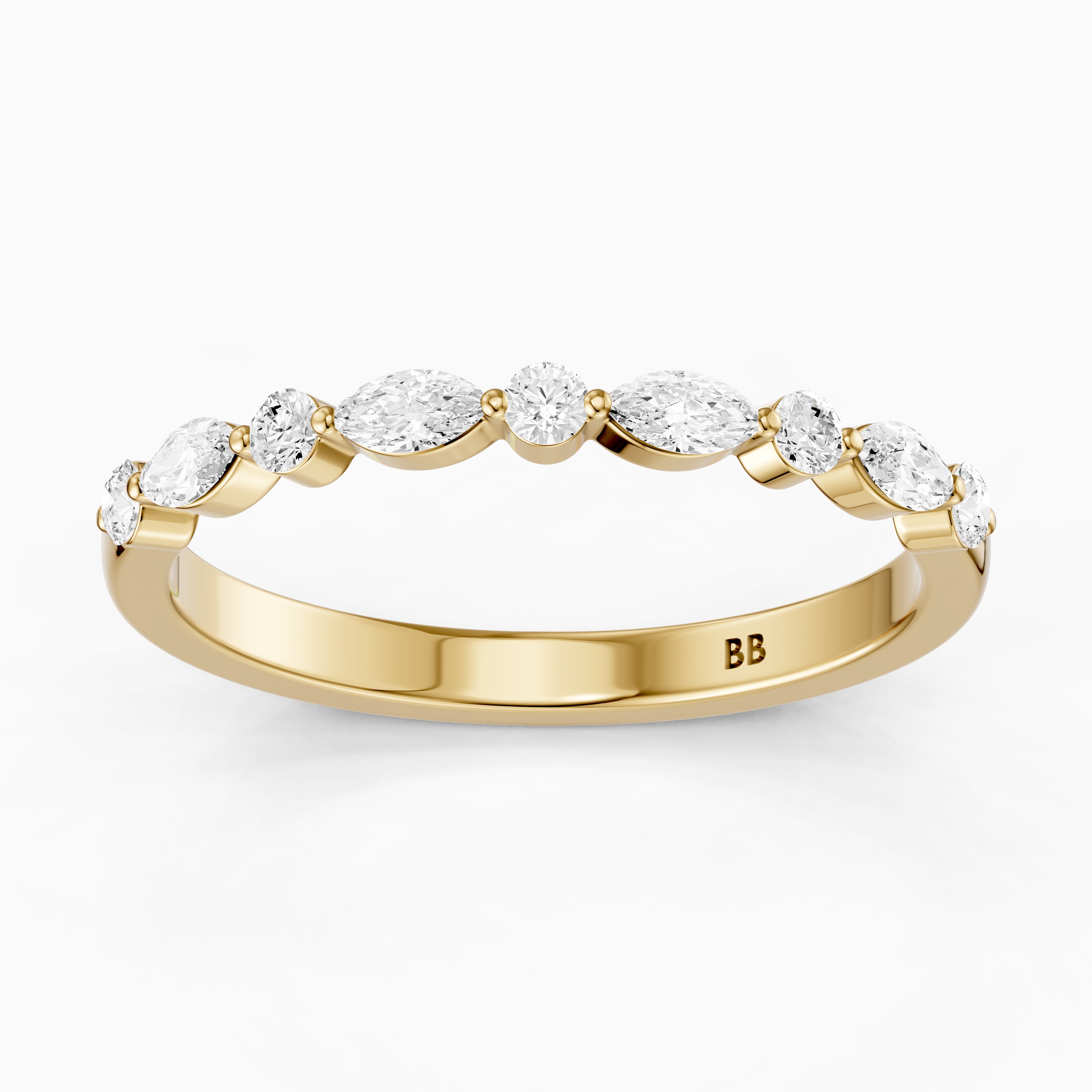 Nora Alternating Marquise and Round Lab Grown Diamond Anniversary Band