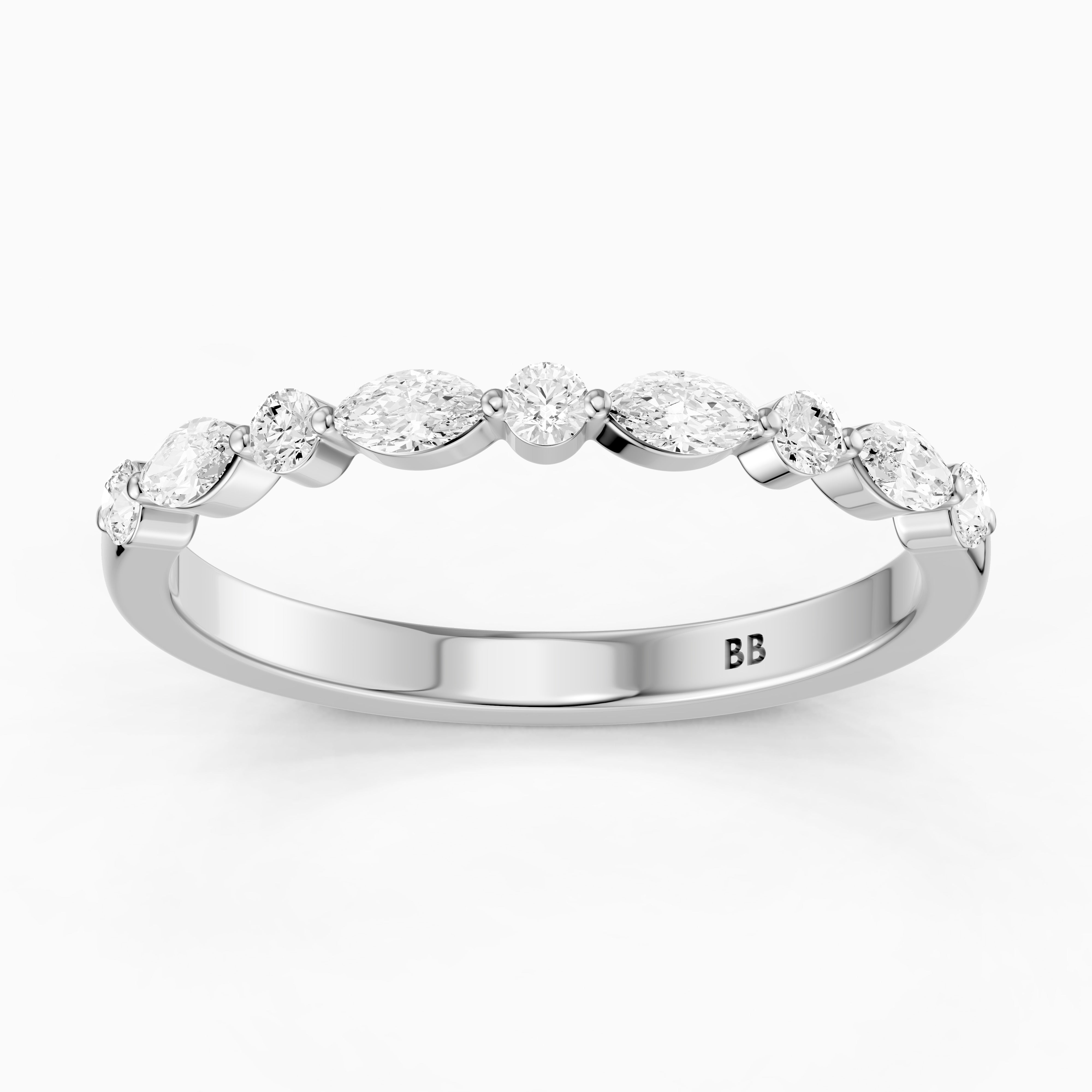 Nora Alternating Marquise and Round Lab Grown Diamond Anniversary Band
