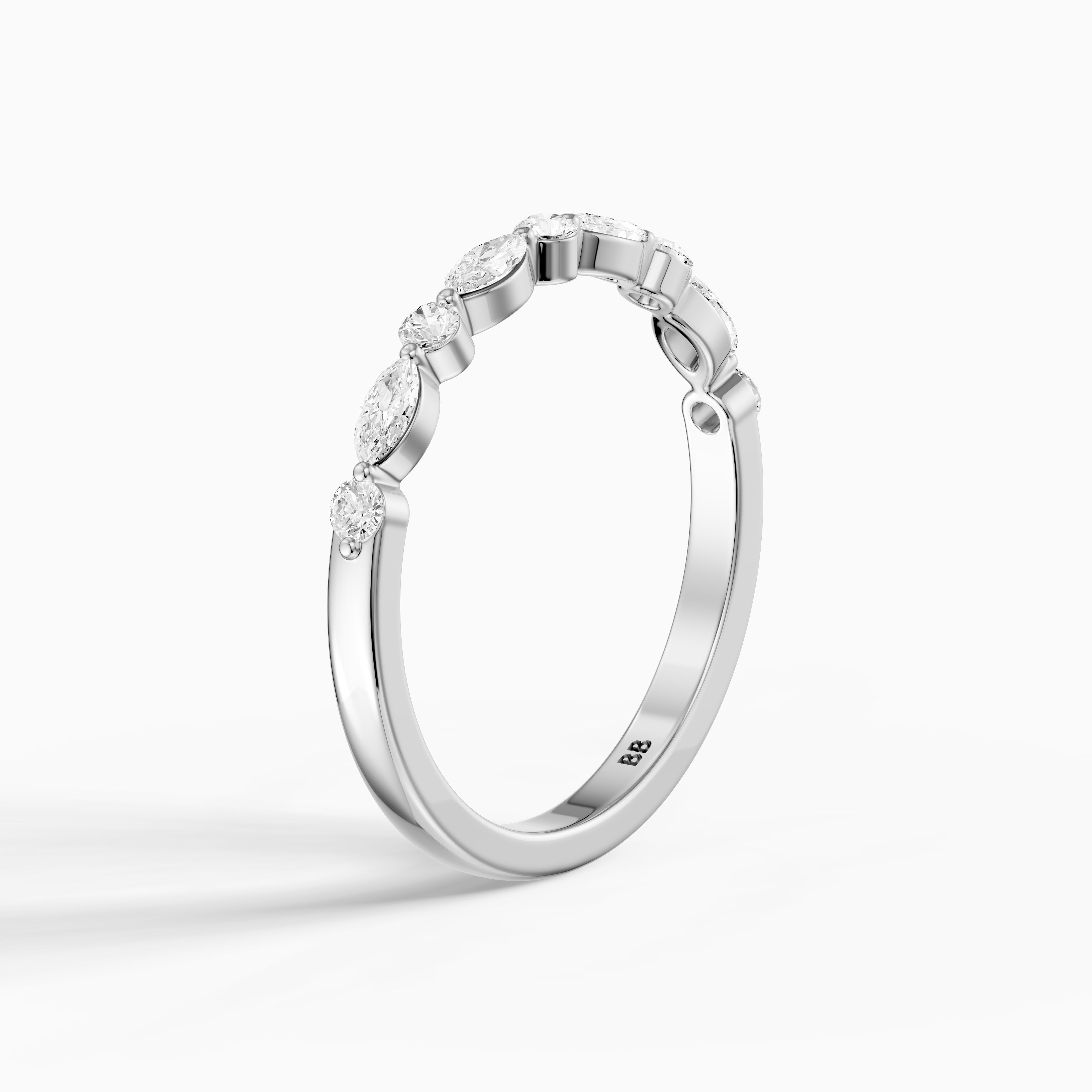 Nora Alternating Marquise and Round Lab Grown Diamond Anniversary Band