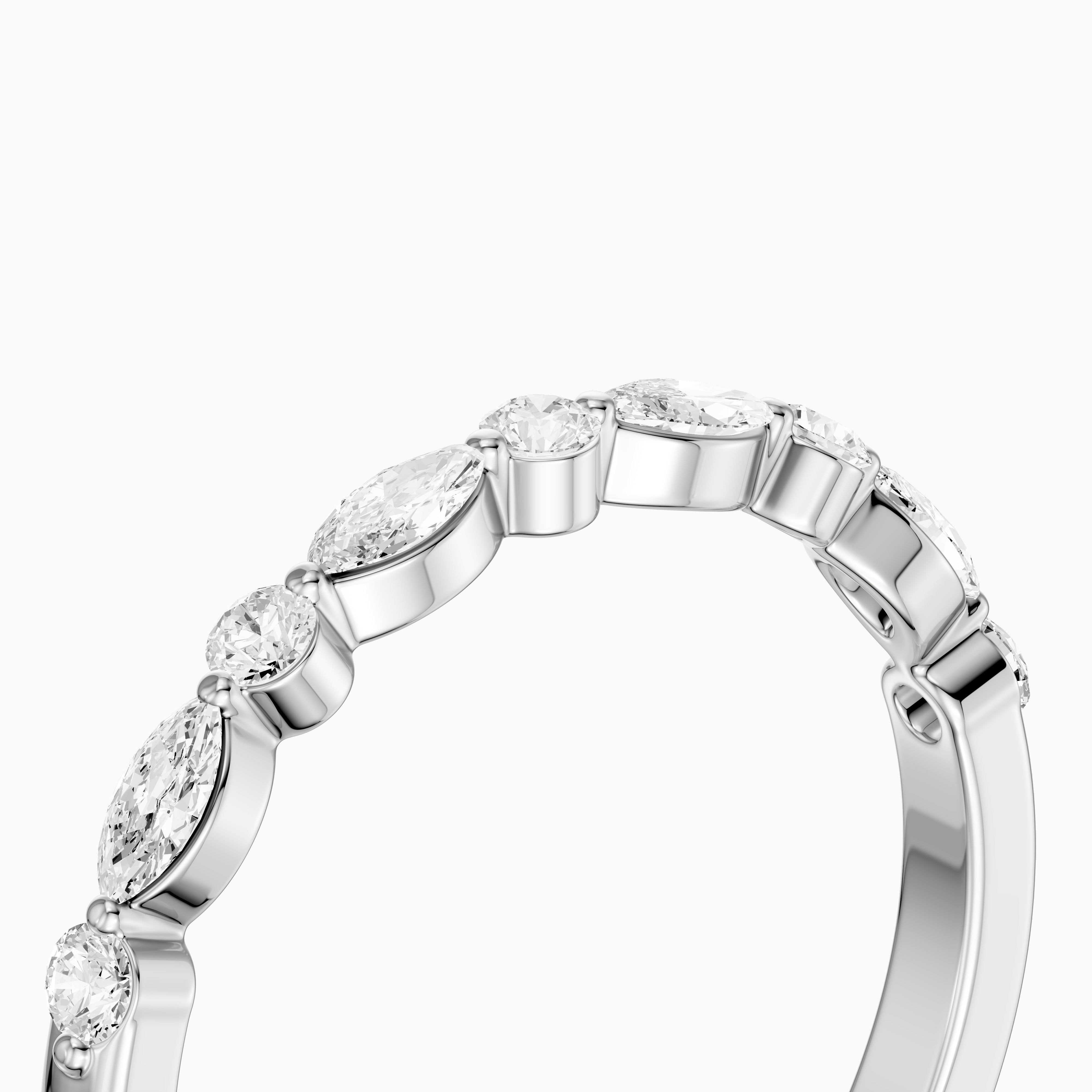 Nora Alternating Marquise and Round Lab Grown Diamond Anniversary Band