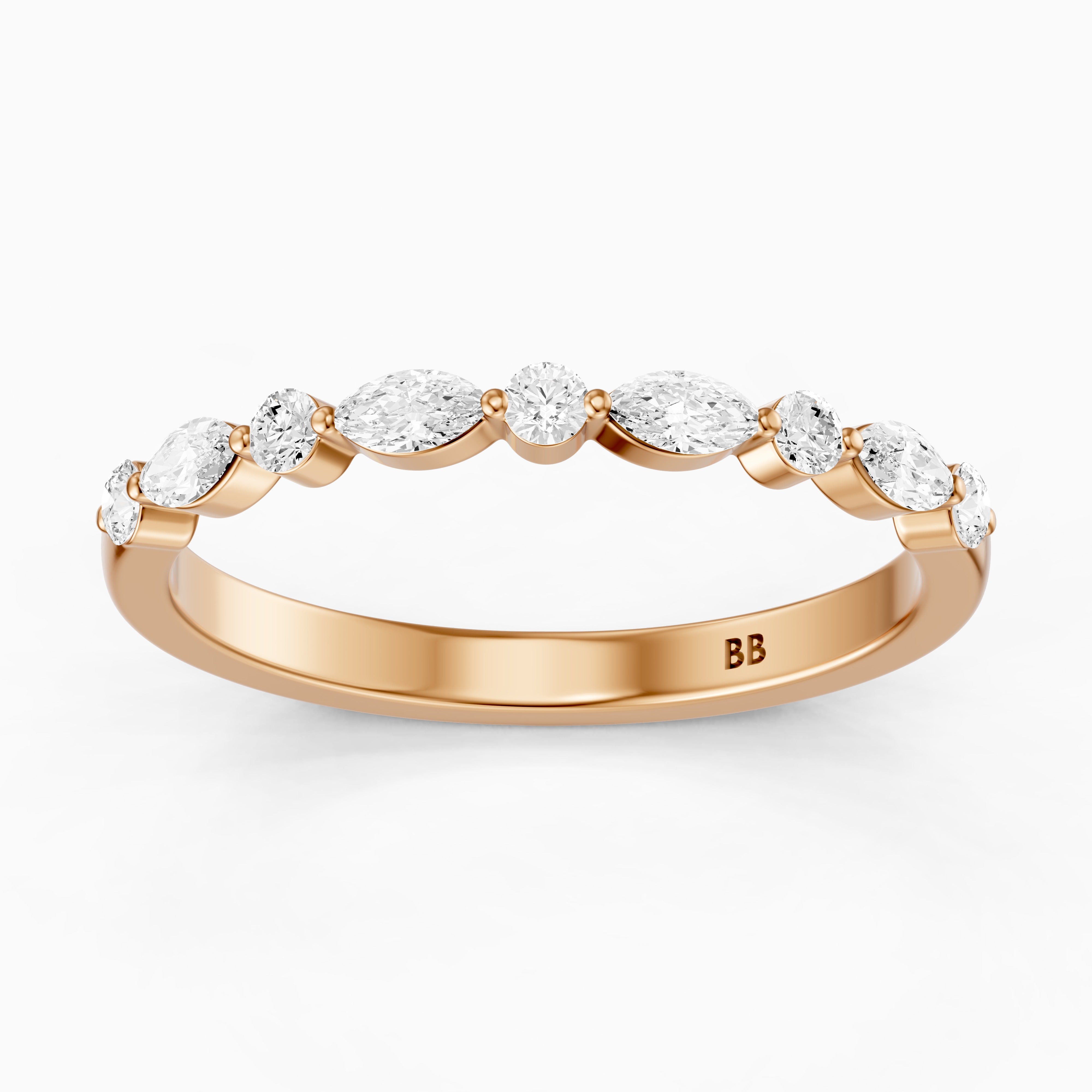 Nora Alternating Marquise and Round Lab Grown Diamond Anniversary Band