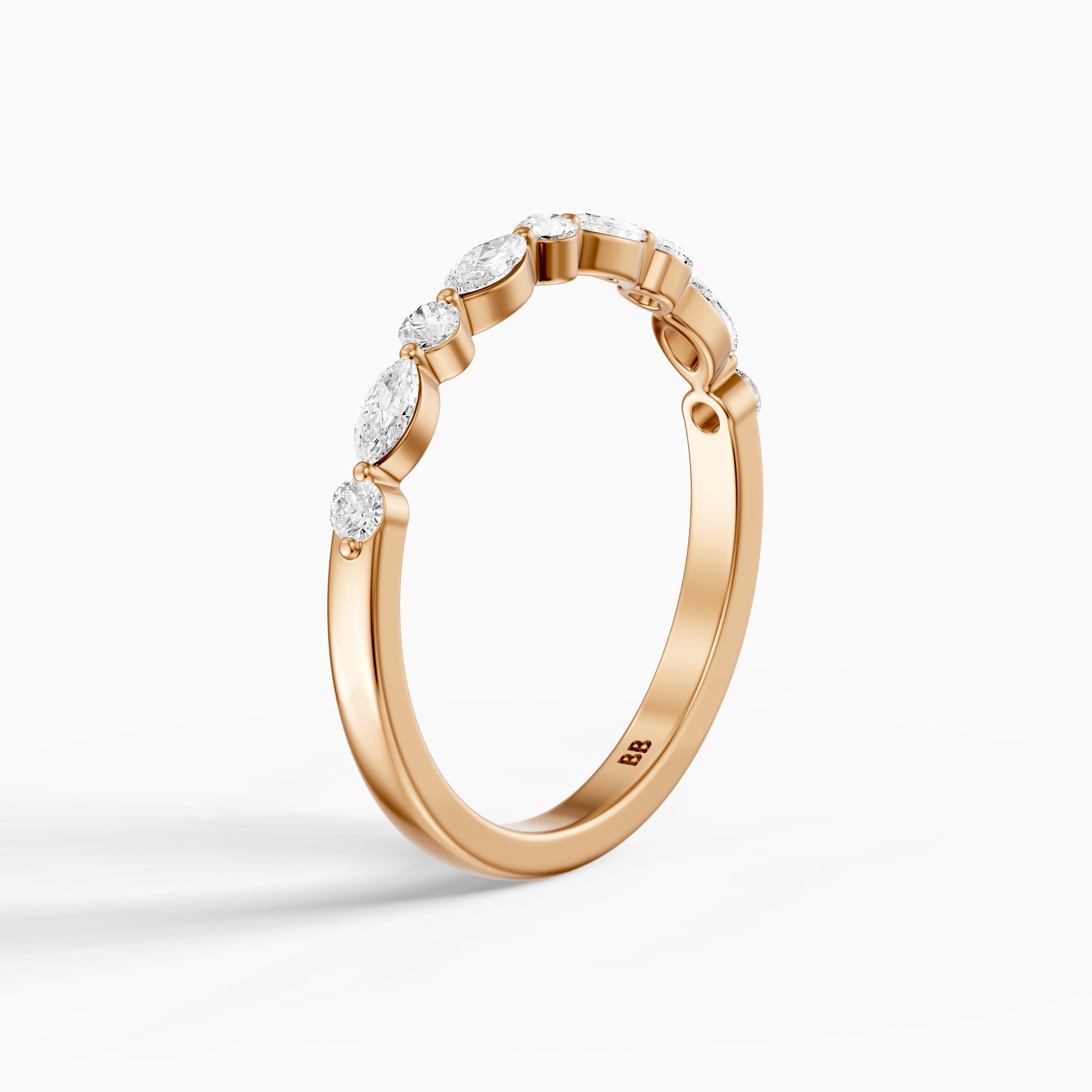 Nora Alternating Marquise and Round Lab Grown Diamond Anniversary Band
