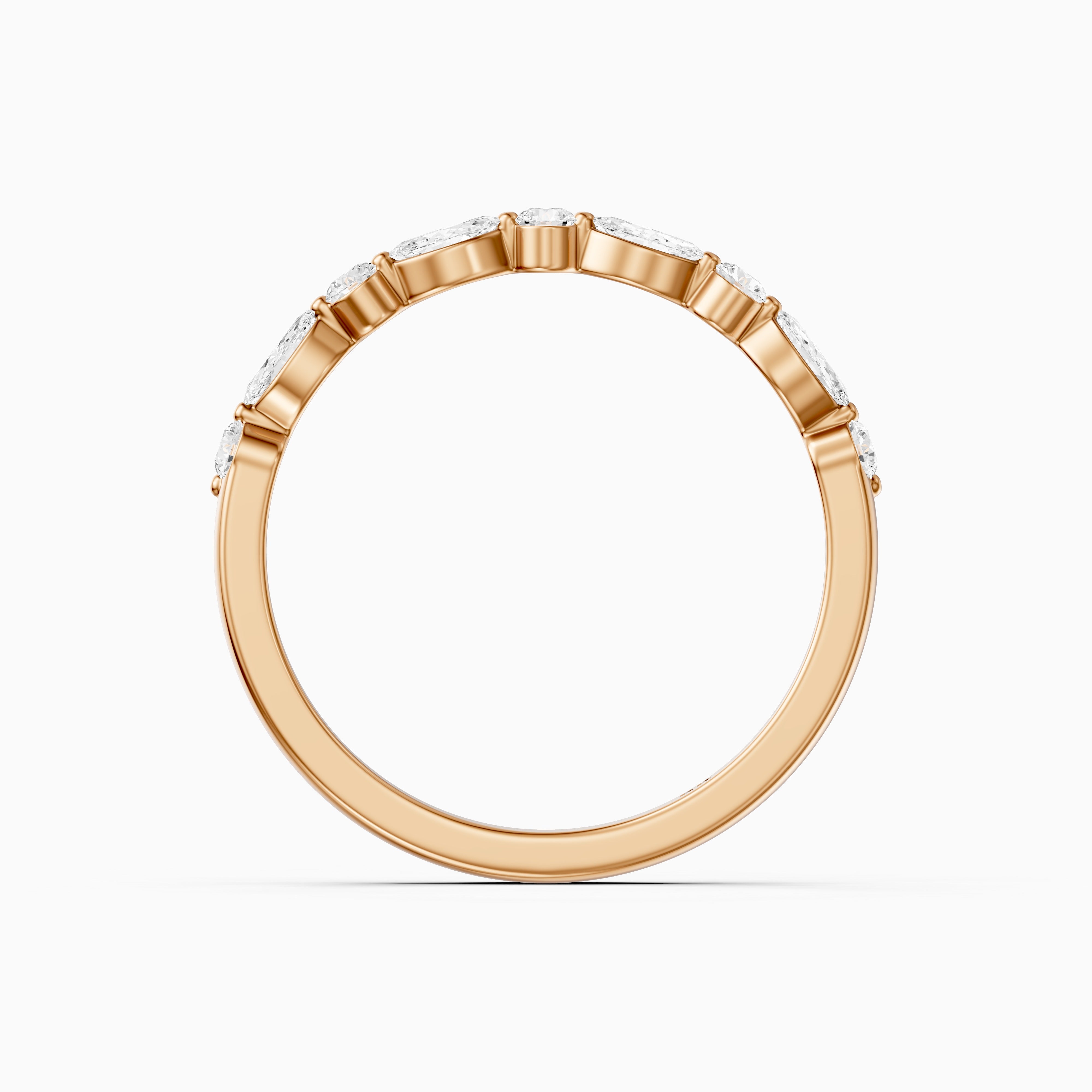 Nora Alternating Marquise and Round Lab Grown Diamond Anniversary Band