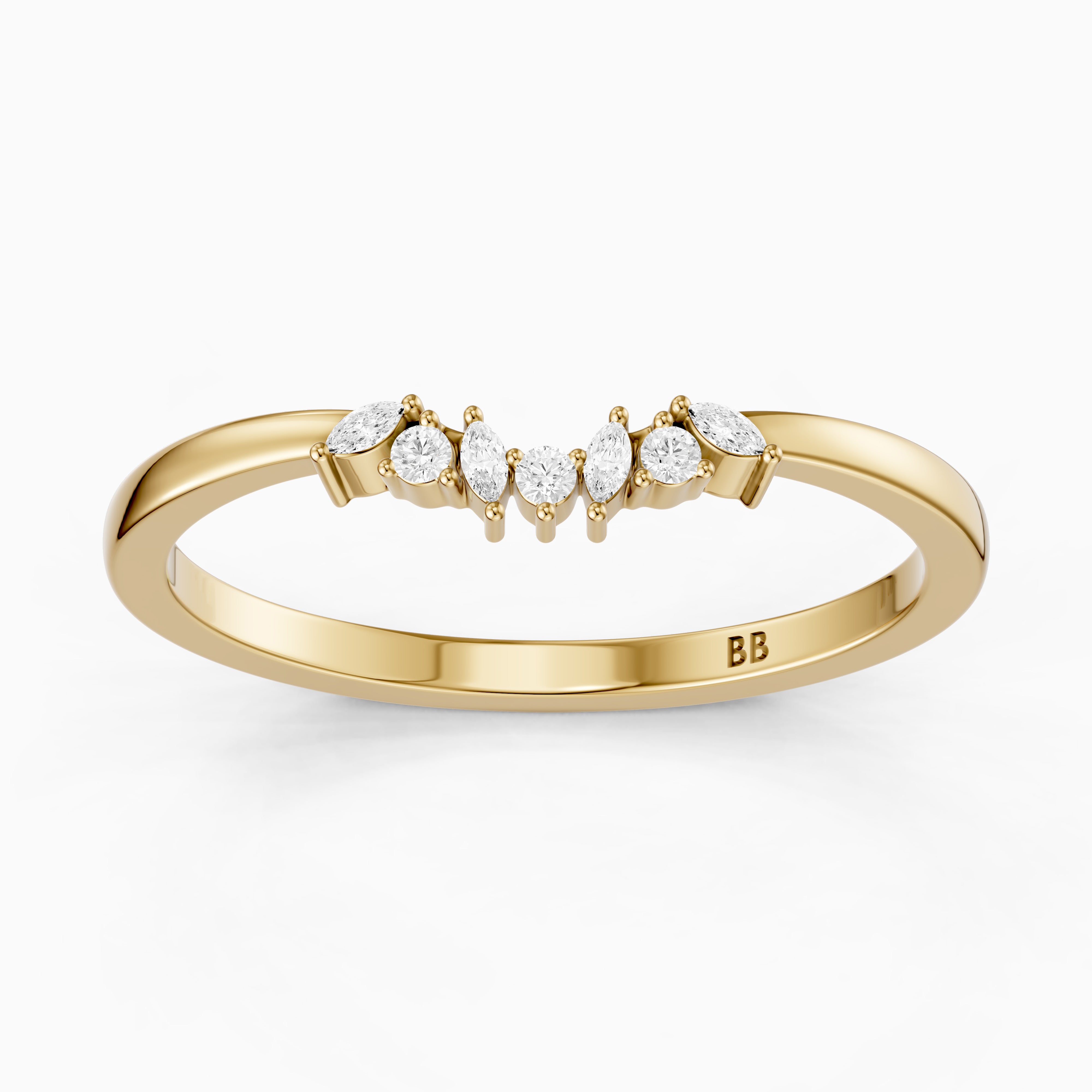 Lila Crown Style Lab Grown Diamond Curved Wedding Band