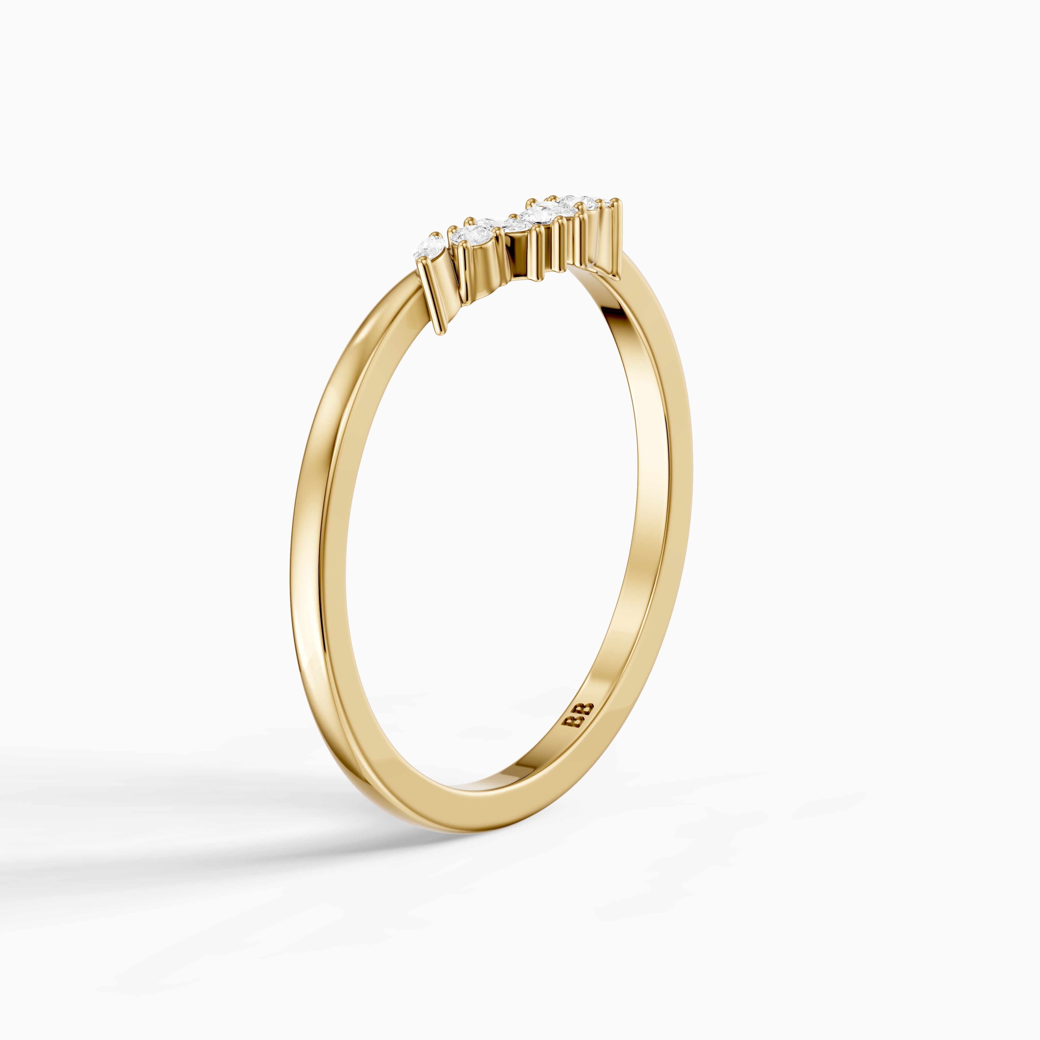 Lila Crown Style Lab Grown Diamond Curved Wedding Band