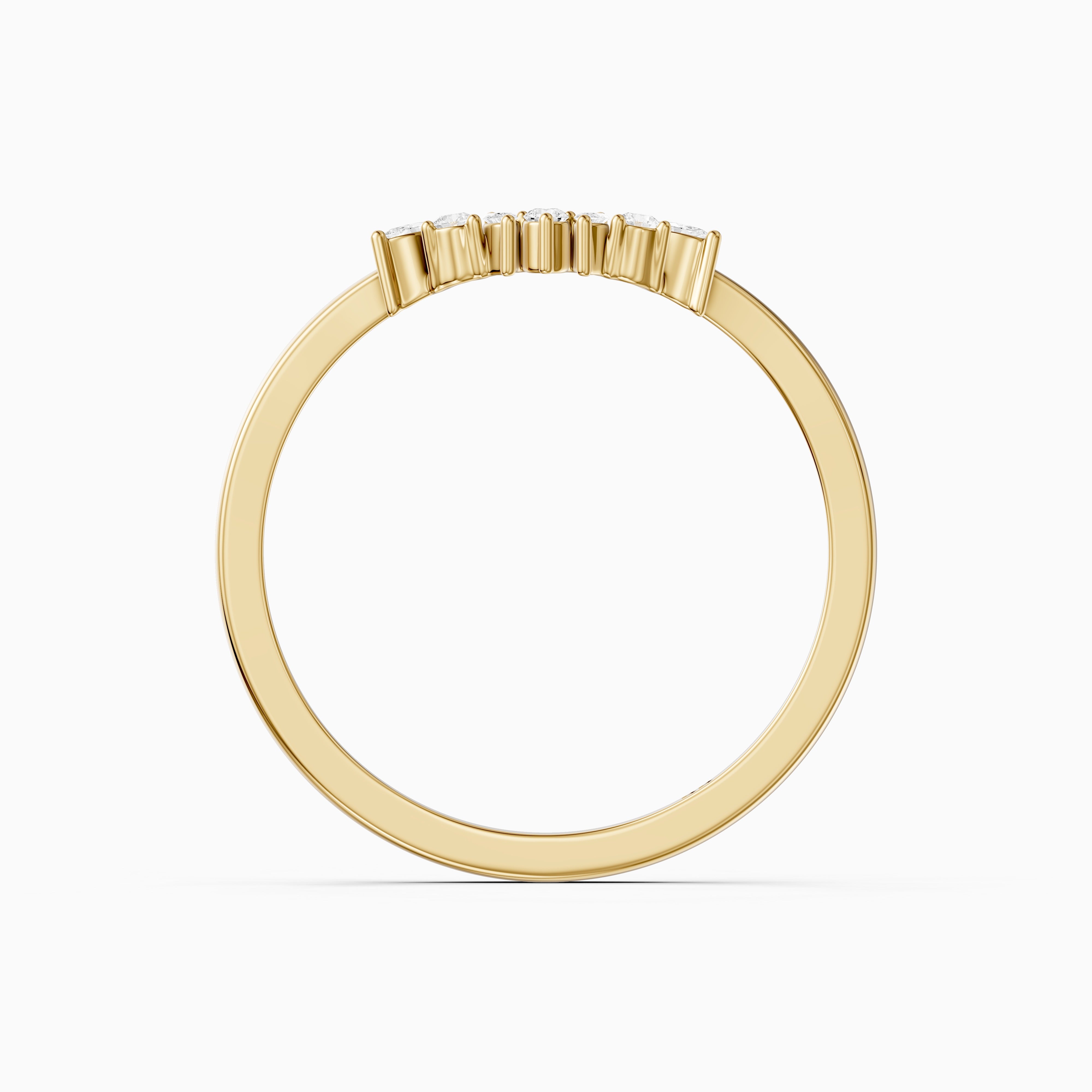 Lila Crown Style Lab Grown Diamond Curved Wedding Band