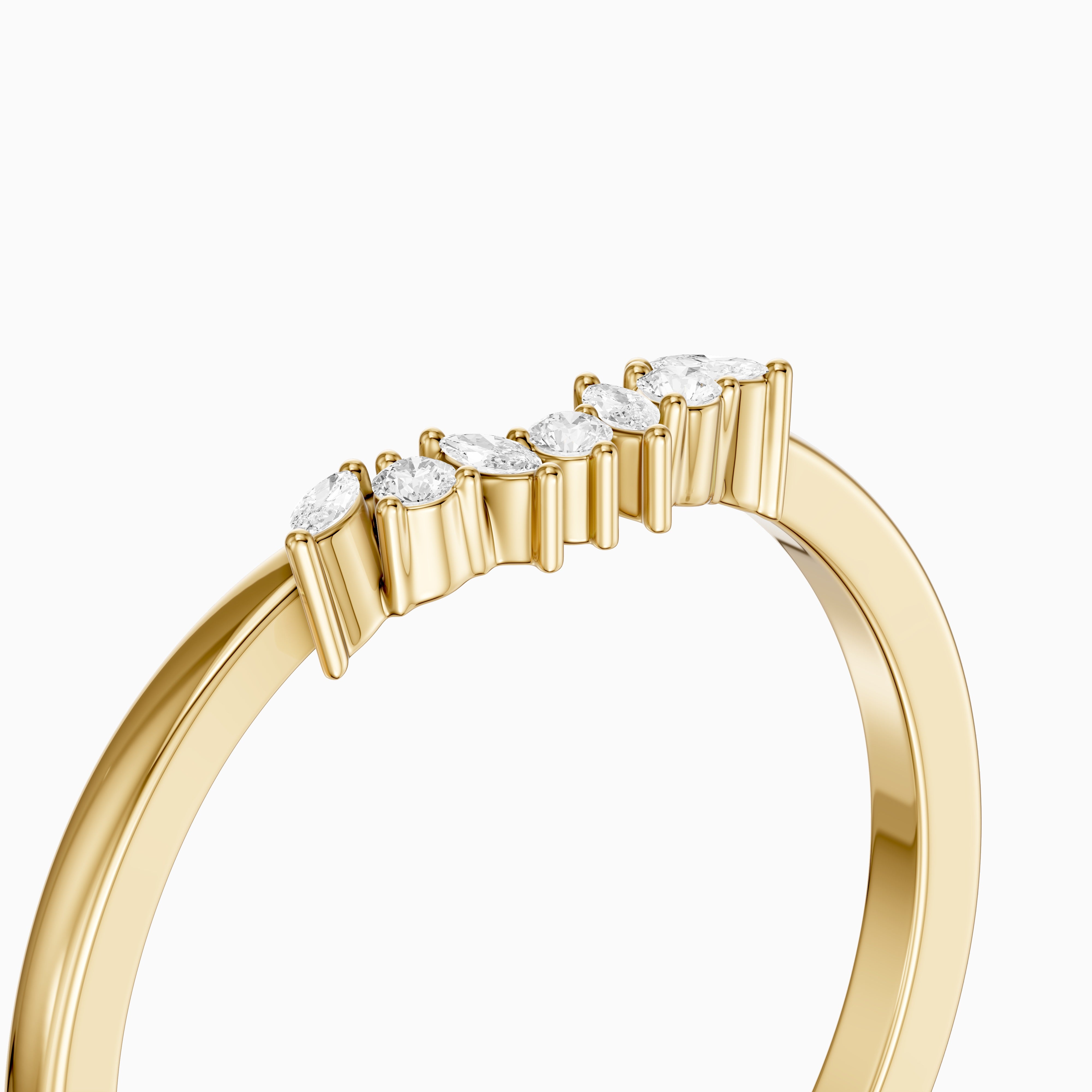 Lila Crown Style Lab Grown Diamond Curved Wedding Band