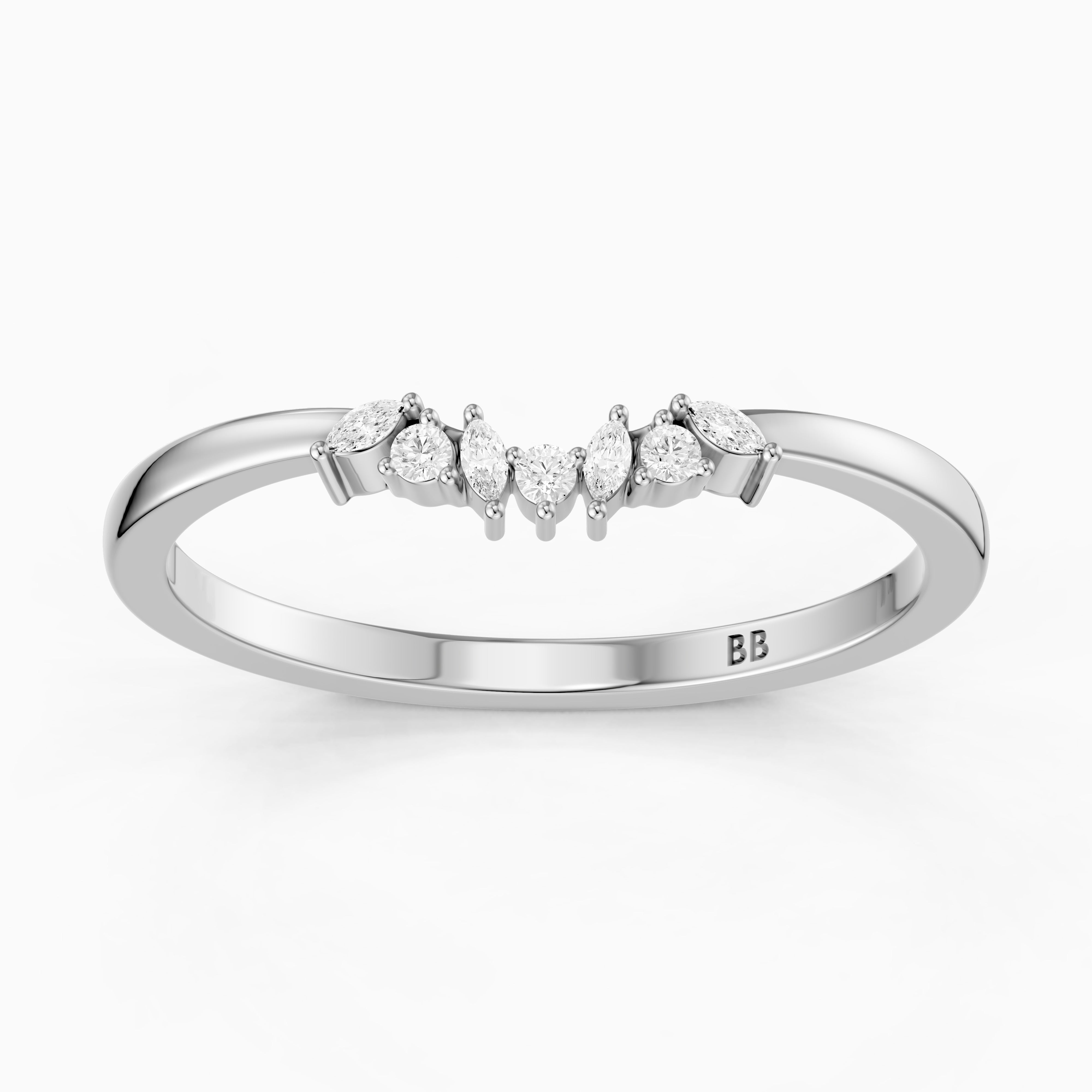 Lila Crown Style Lab Grown Diamond Curved Wedding Band