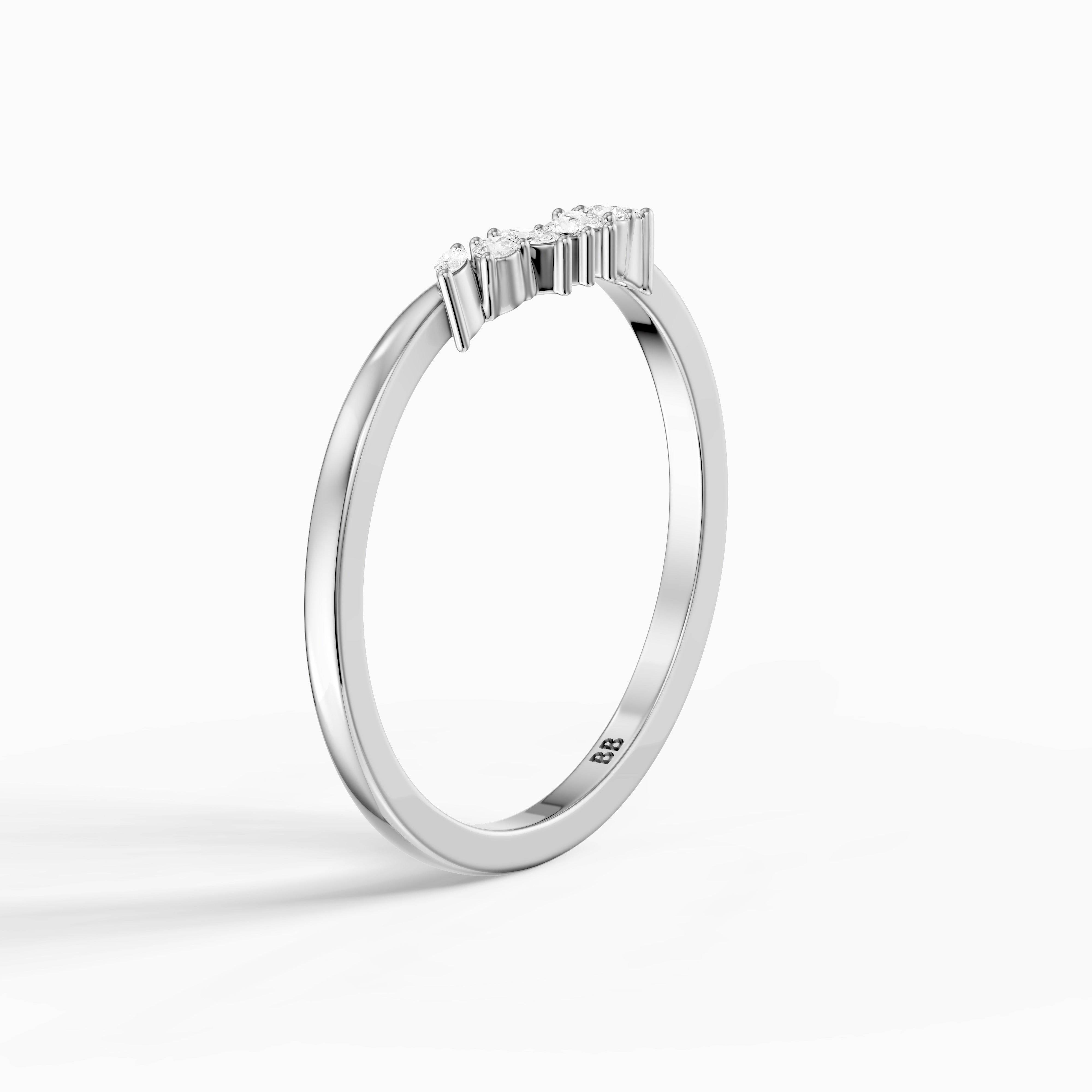 Lila Crown Style Lab Grown Diamond Curved Wedding Band