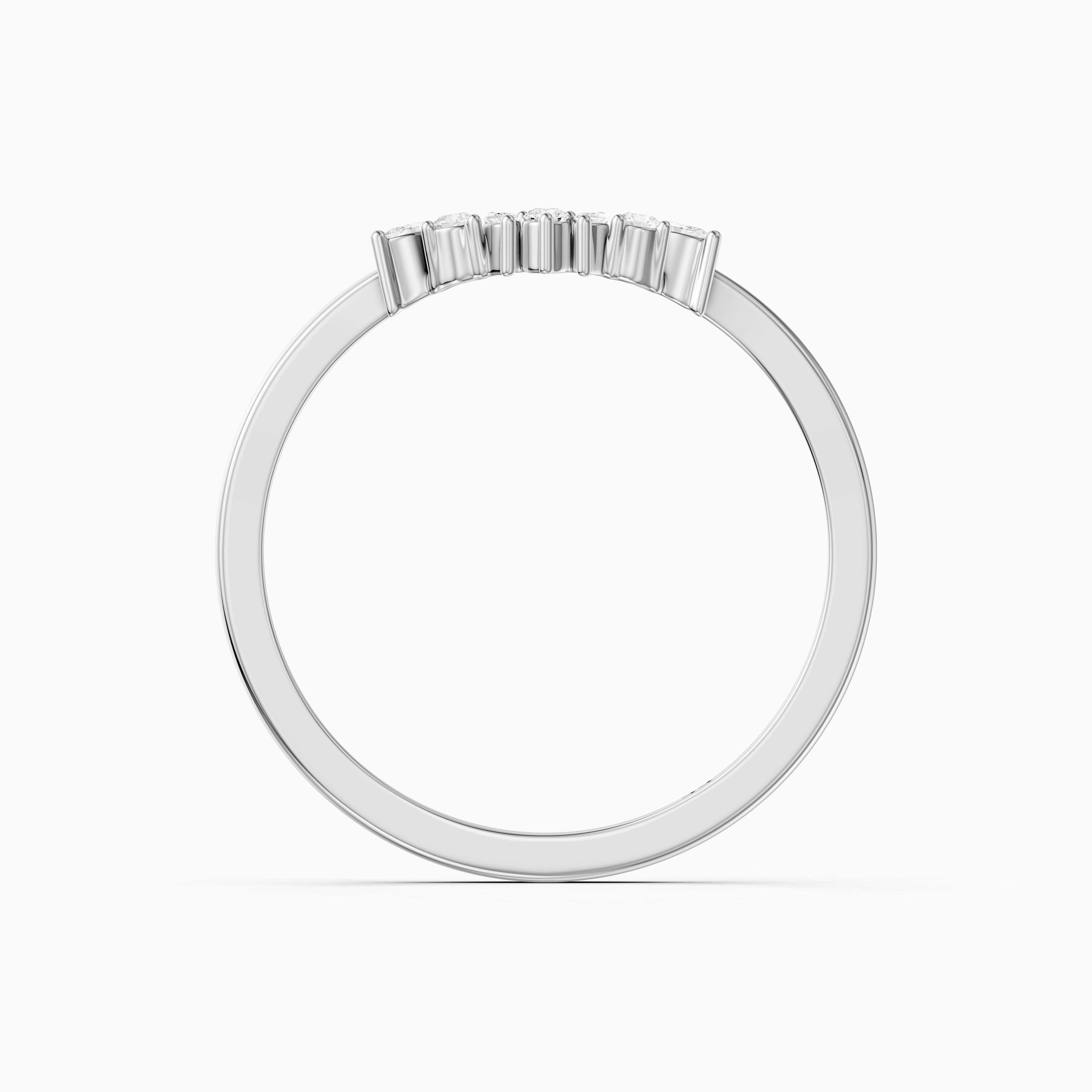 Lila Crown Style Lab Grown Diamond Curved Wedding Band