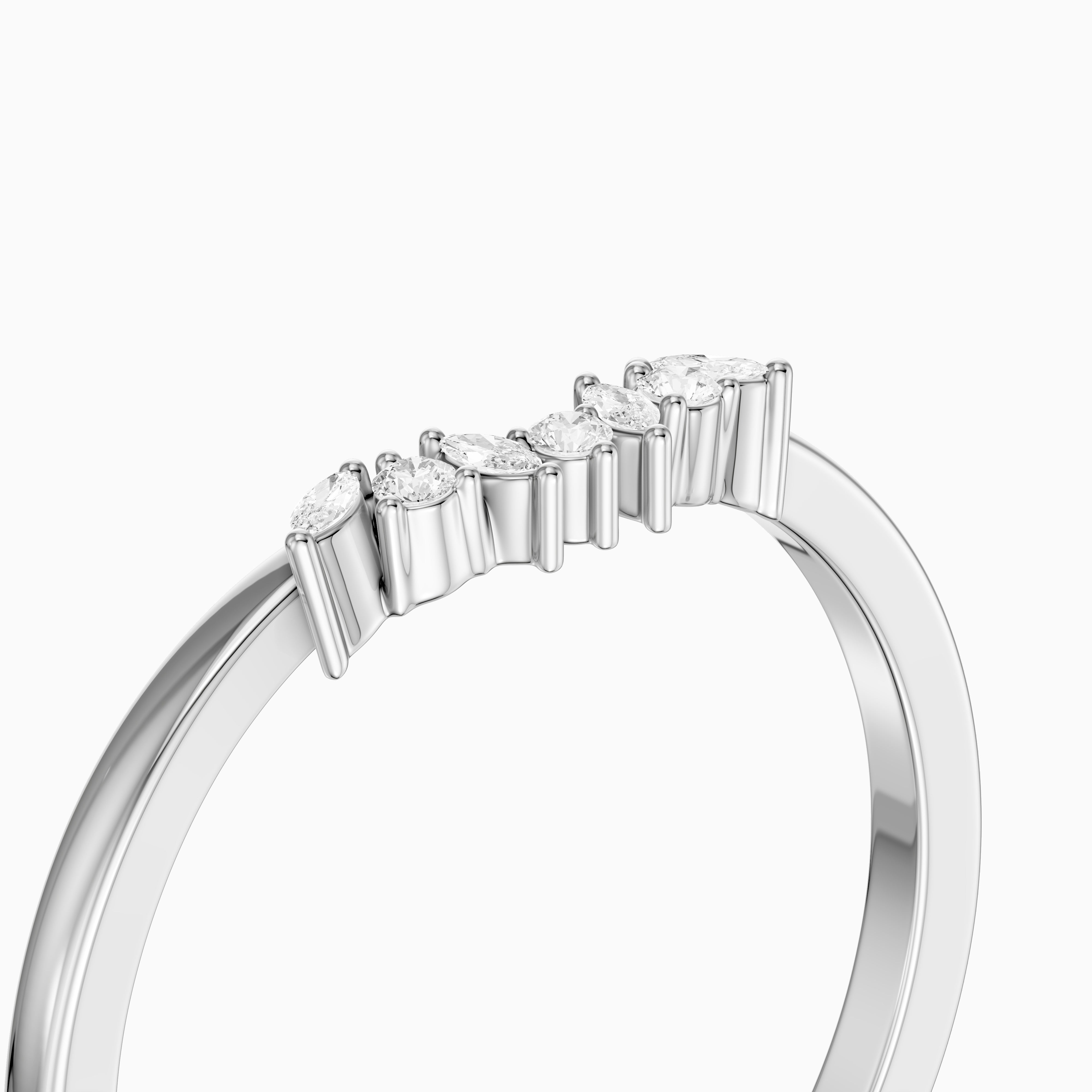 Lila Crown Style Lab Grown Diamond Curved Wedding Band