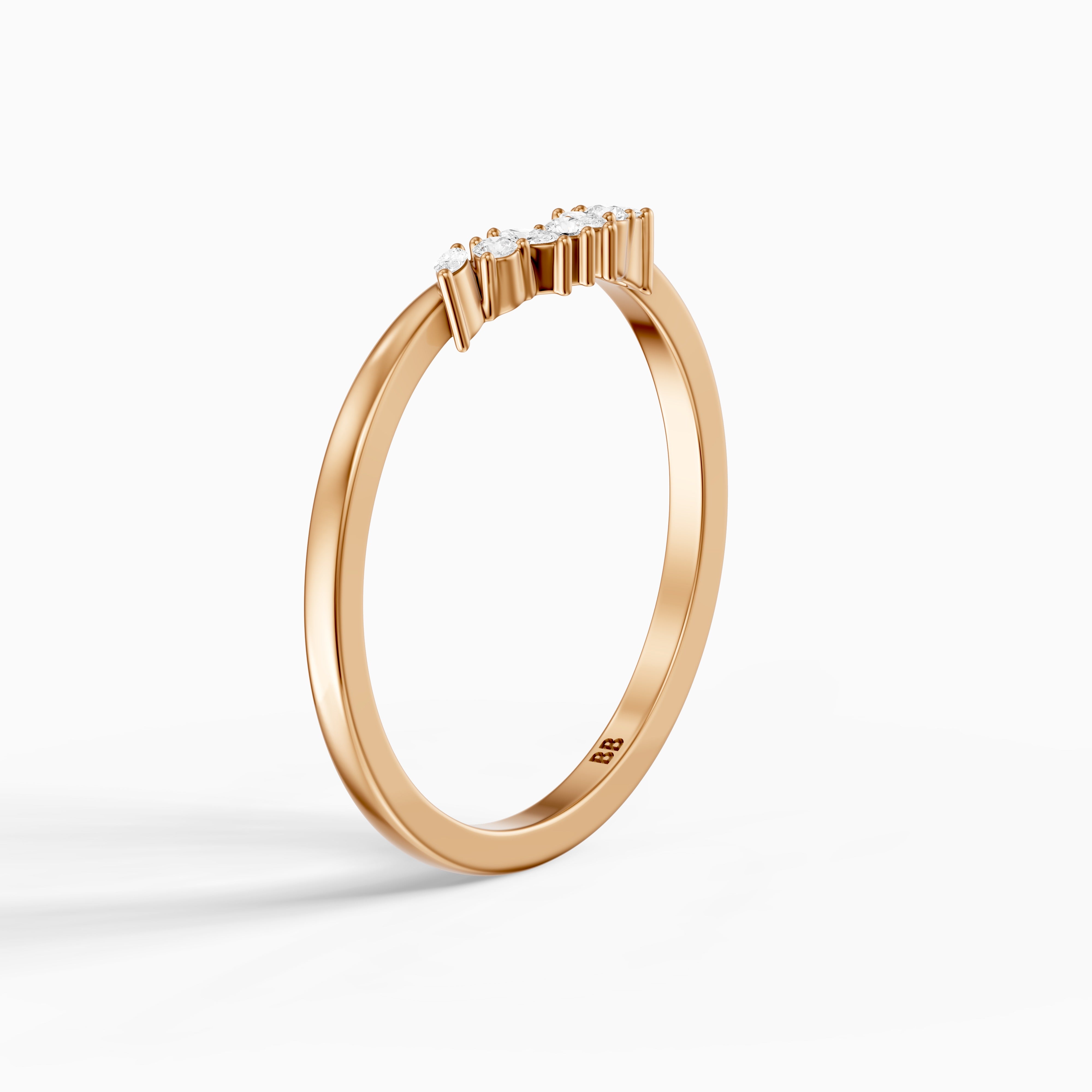 Lila Crown Style Lab Grown Diamond Curved Wedding Band