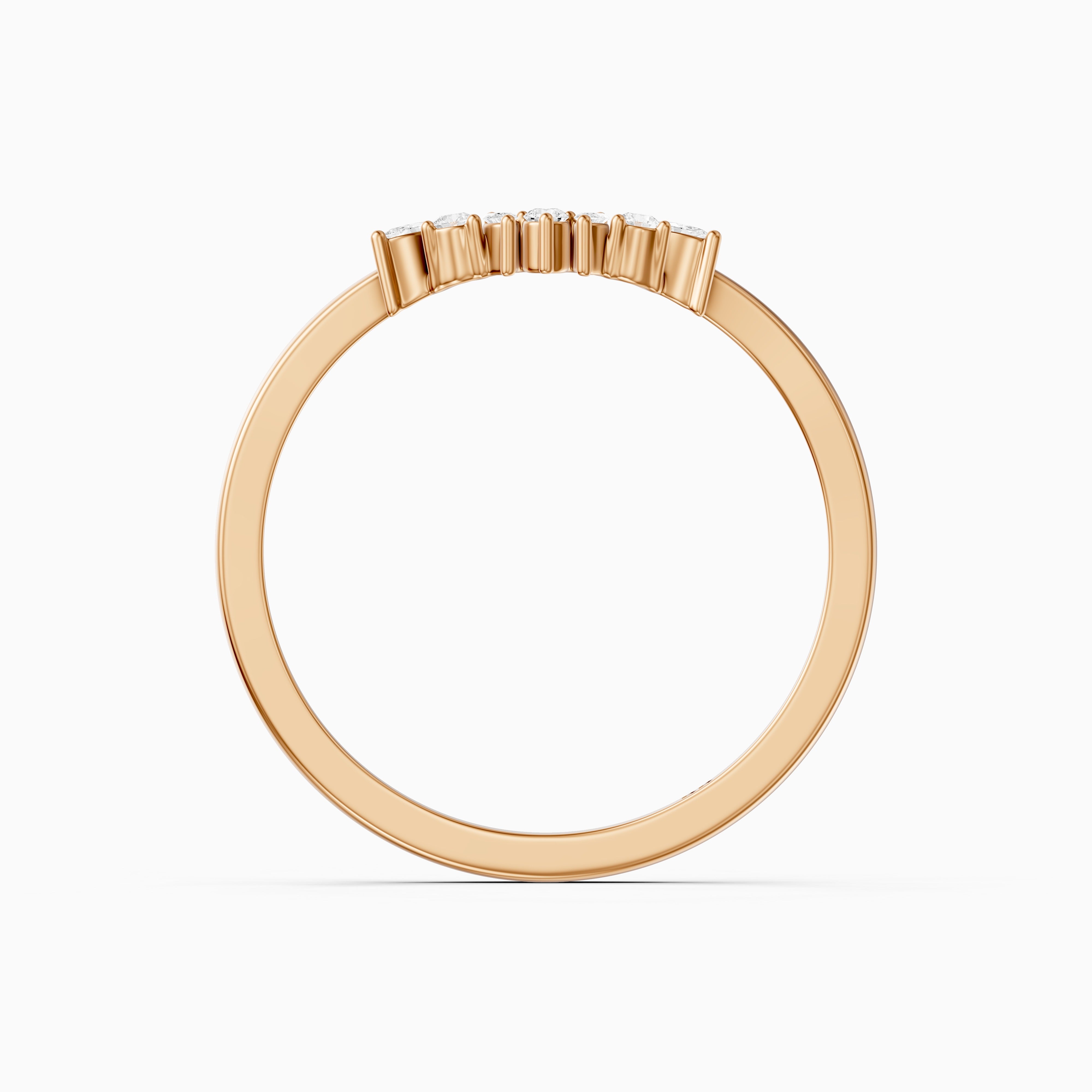 Lila Crown Style Lab Grown Diamond Curved Wedding Band