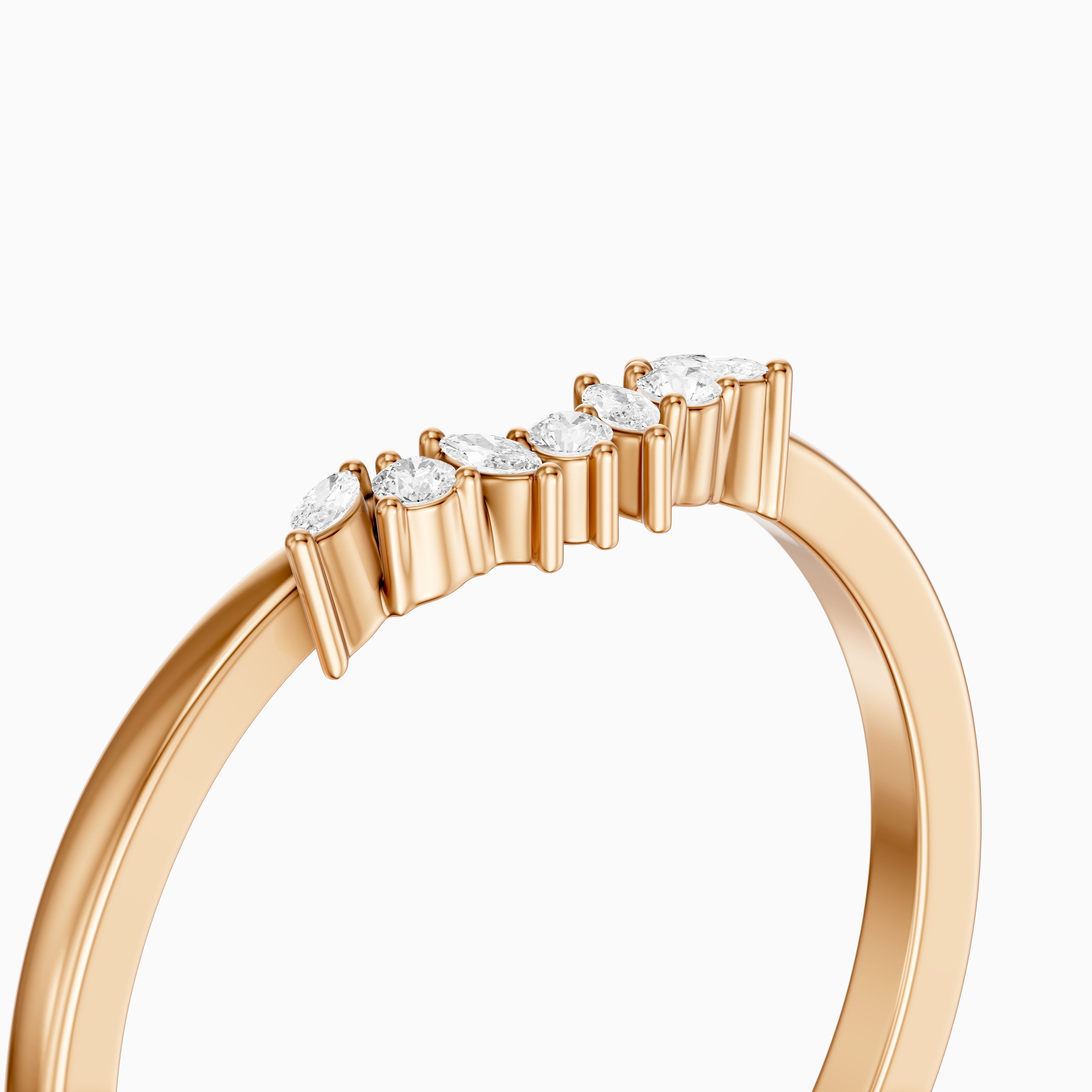 Lila Crown Style Lab Grown Diamond Curved Wedding Band