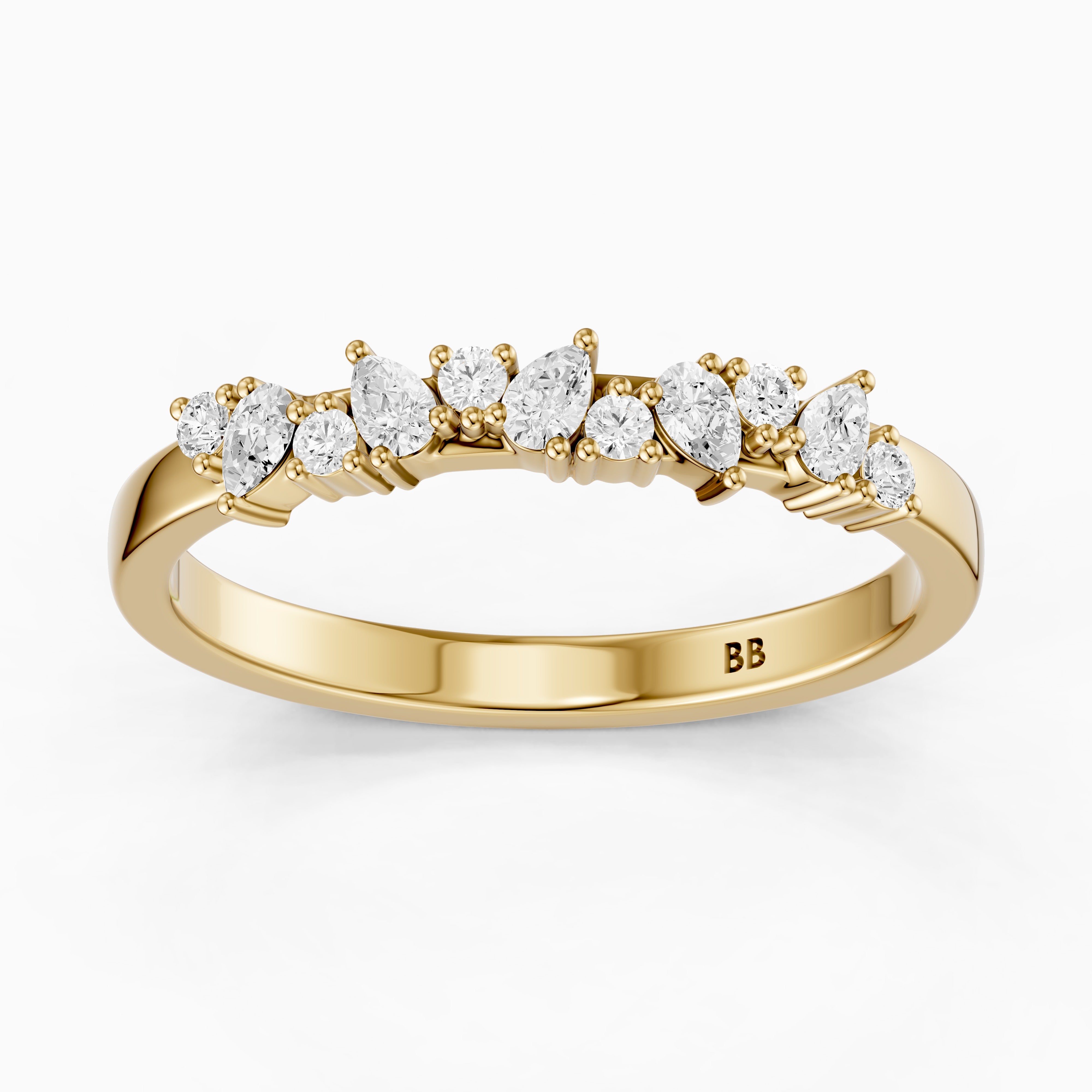 Kaia Pear and Round Shape Lab Grown Diamond Wedding Band