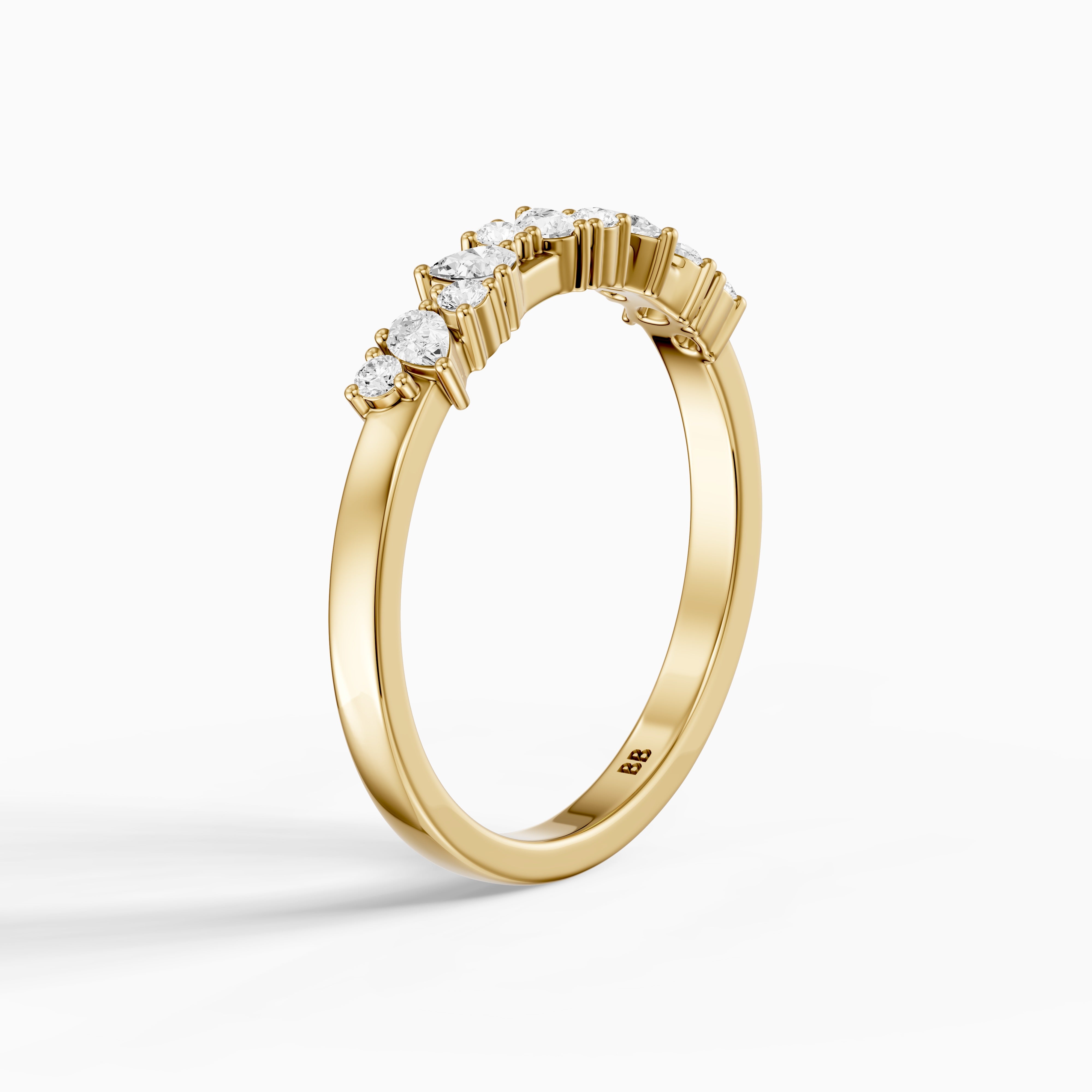 Kaia Pear and Round Shape Lab Grown Diamond Wedding Band