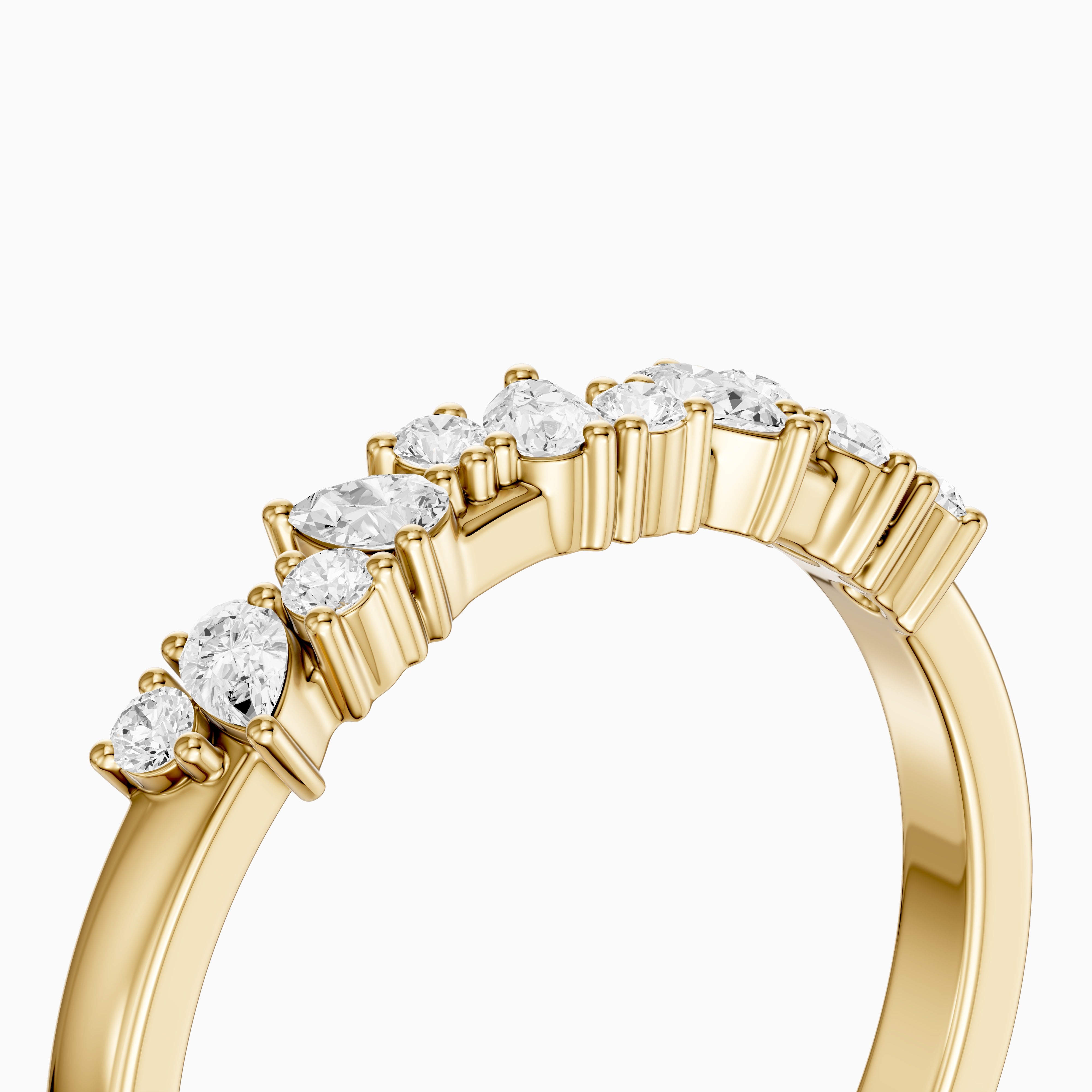 Kaia Pear and Round Shape Lab Grown Diamond Wedding Band
